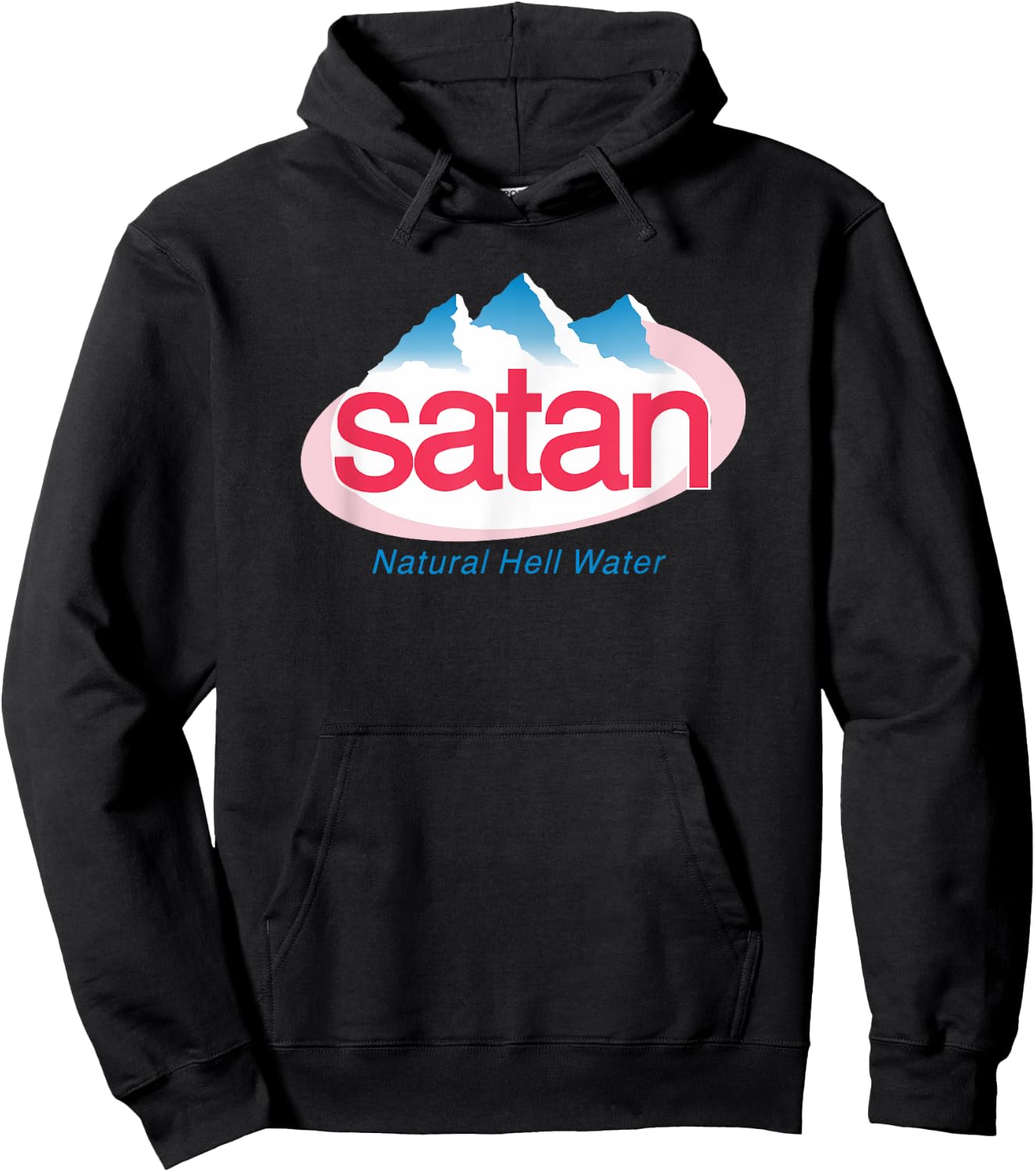 Vintage Funny Satan Water Natural Hell Water Aesthetic Hoodie - Hoodie | Black
