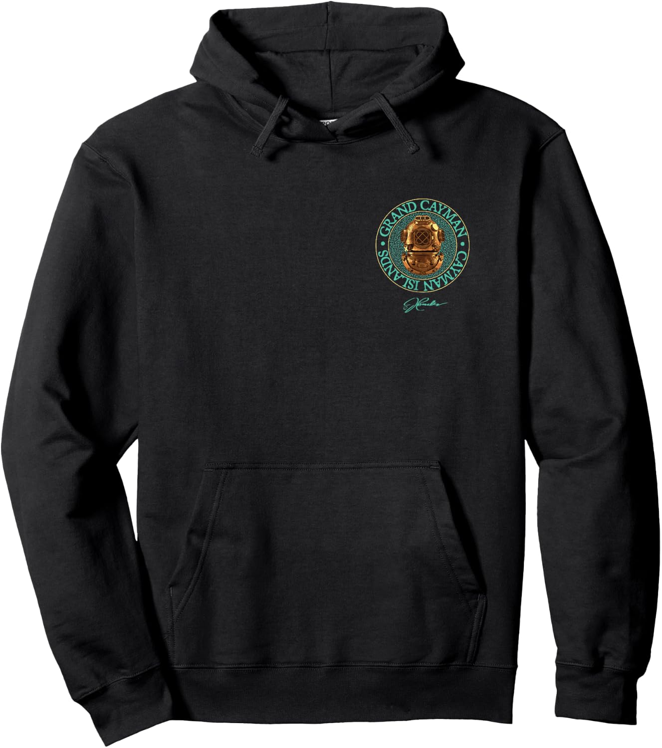 JCombs: Grand Cayman Vintage Dive Helmet (2-Sided) Hoodie - Hoodie | Black