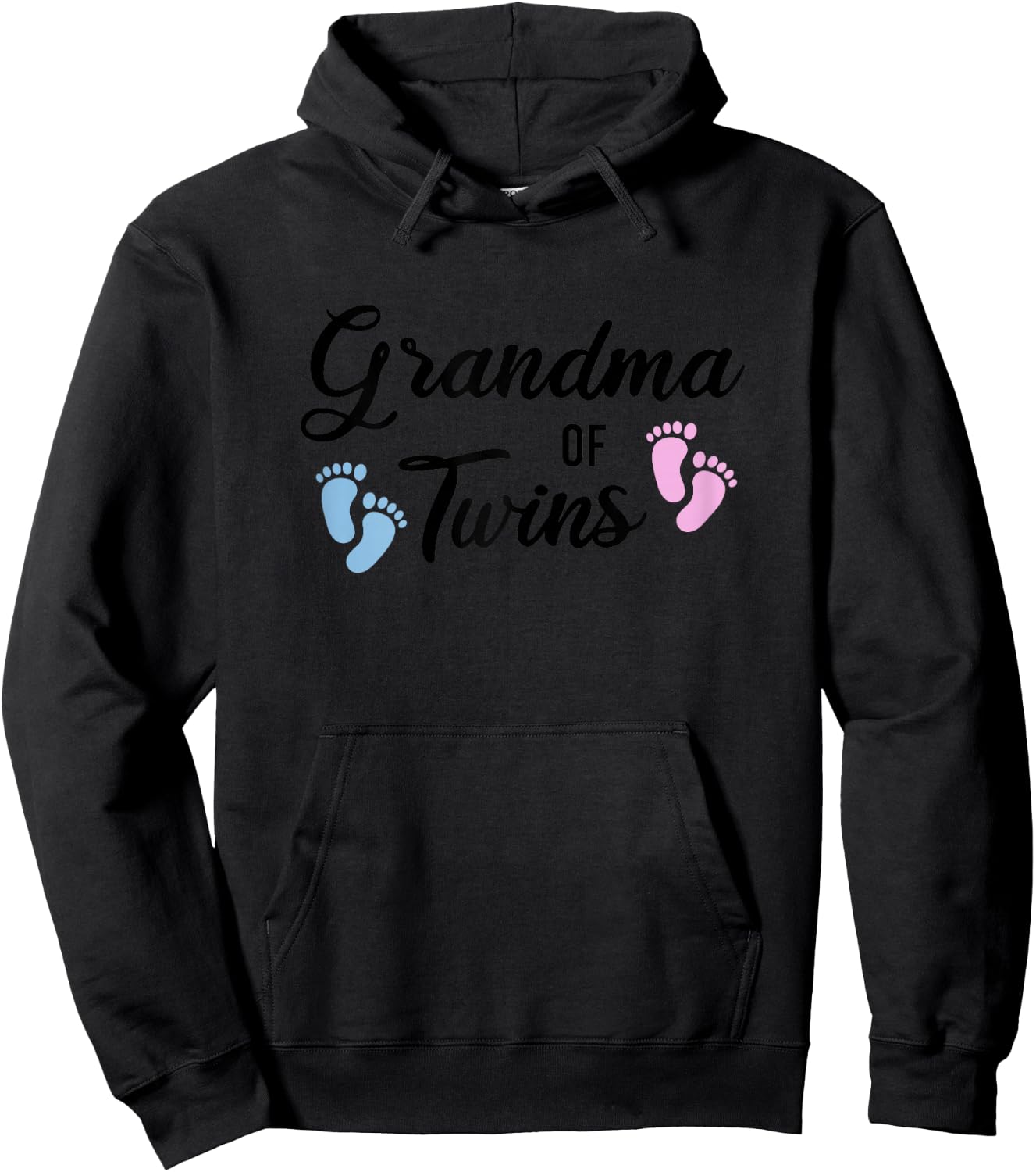 Grandma Of Twins Grandmother Granny Grandchildren Family Hoodie - Hoodie | Black