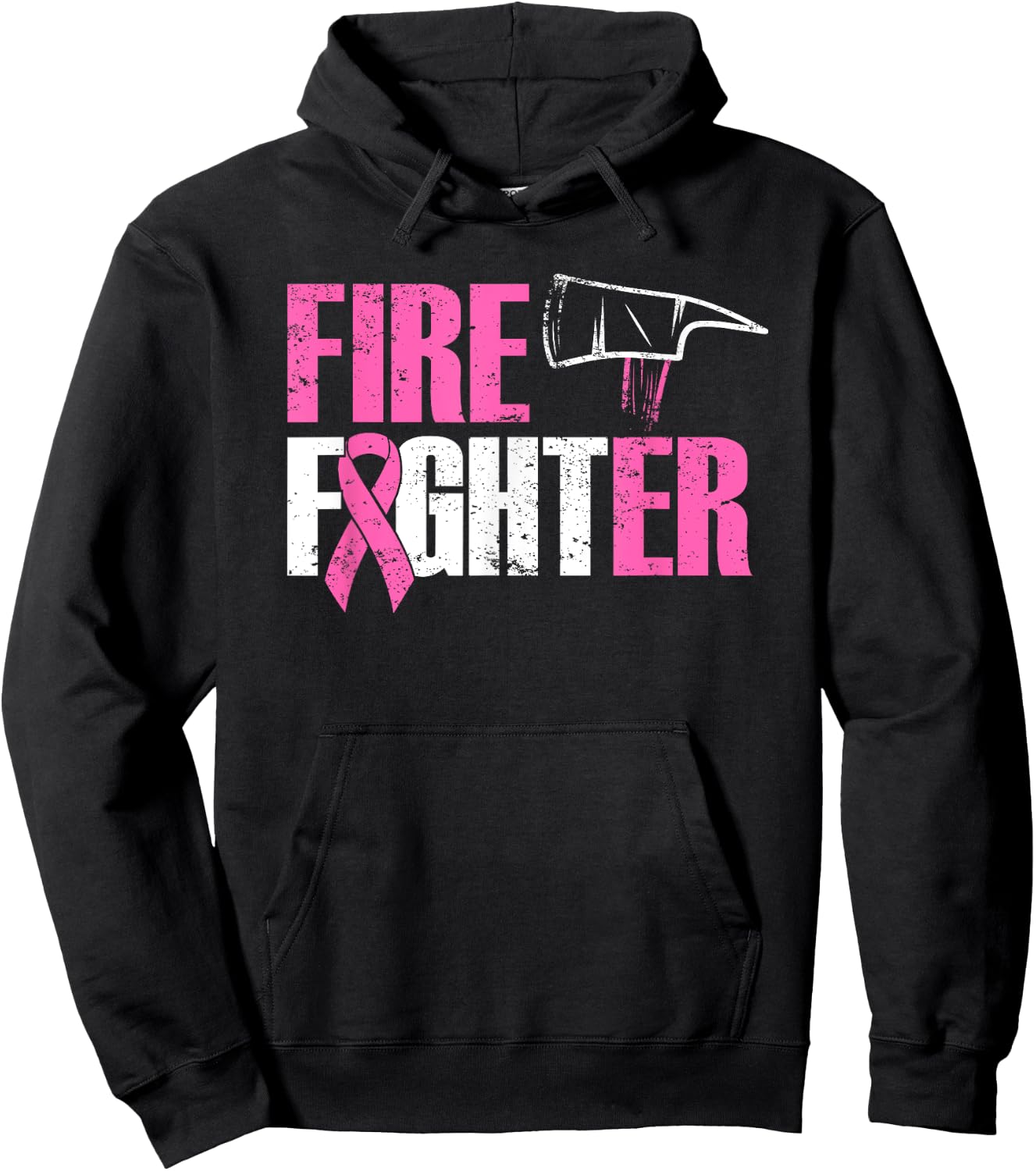 Fight Breast Cancer Firefighter, Pink Awareness Hoodie - Hoodie | Black