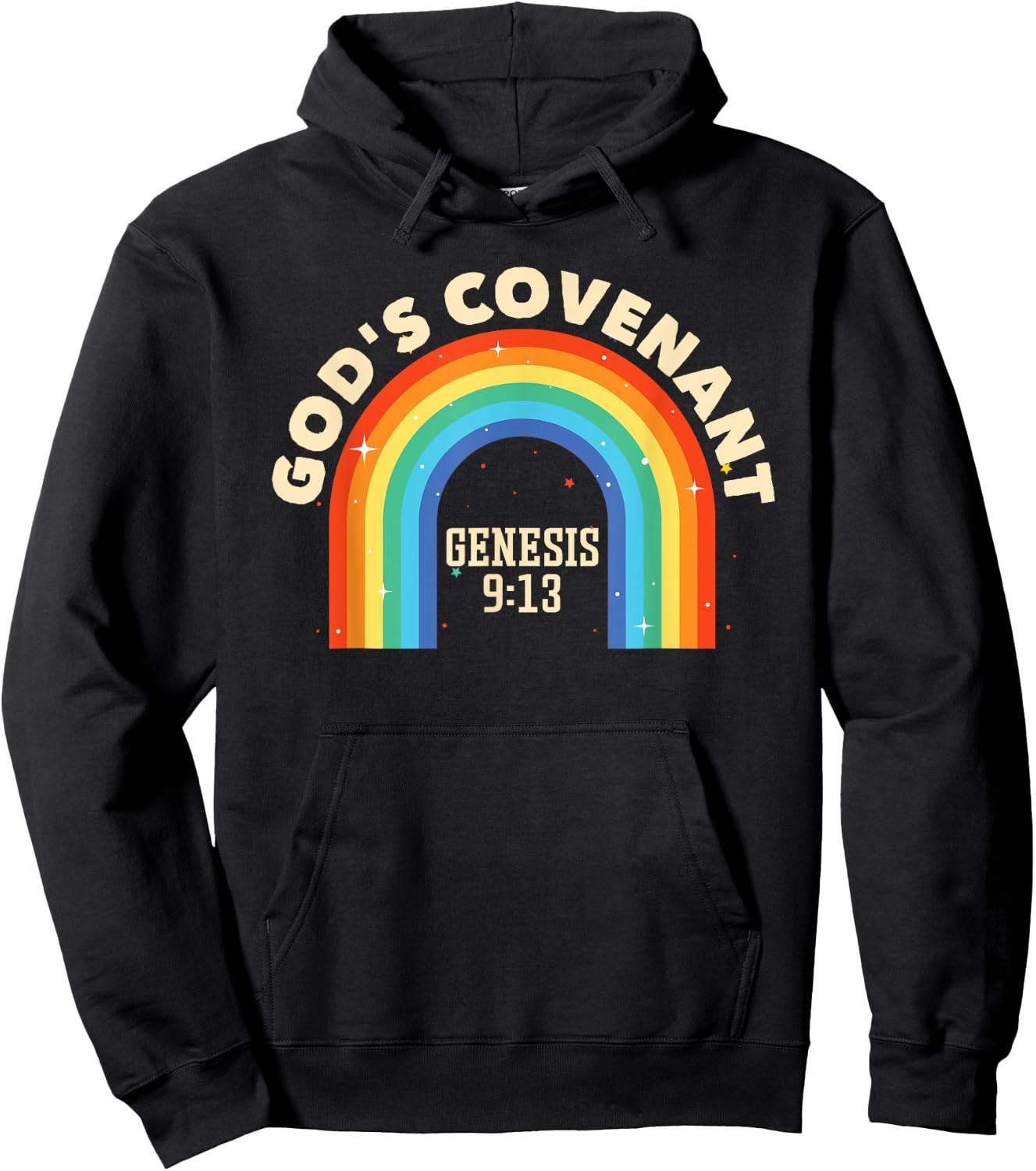 Rainbow God's Covenant Genesis 9:13 Bible Christian Lover Hoodie - Hoodie | Black