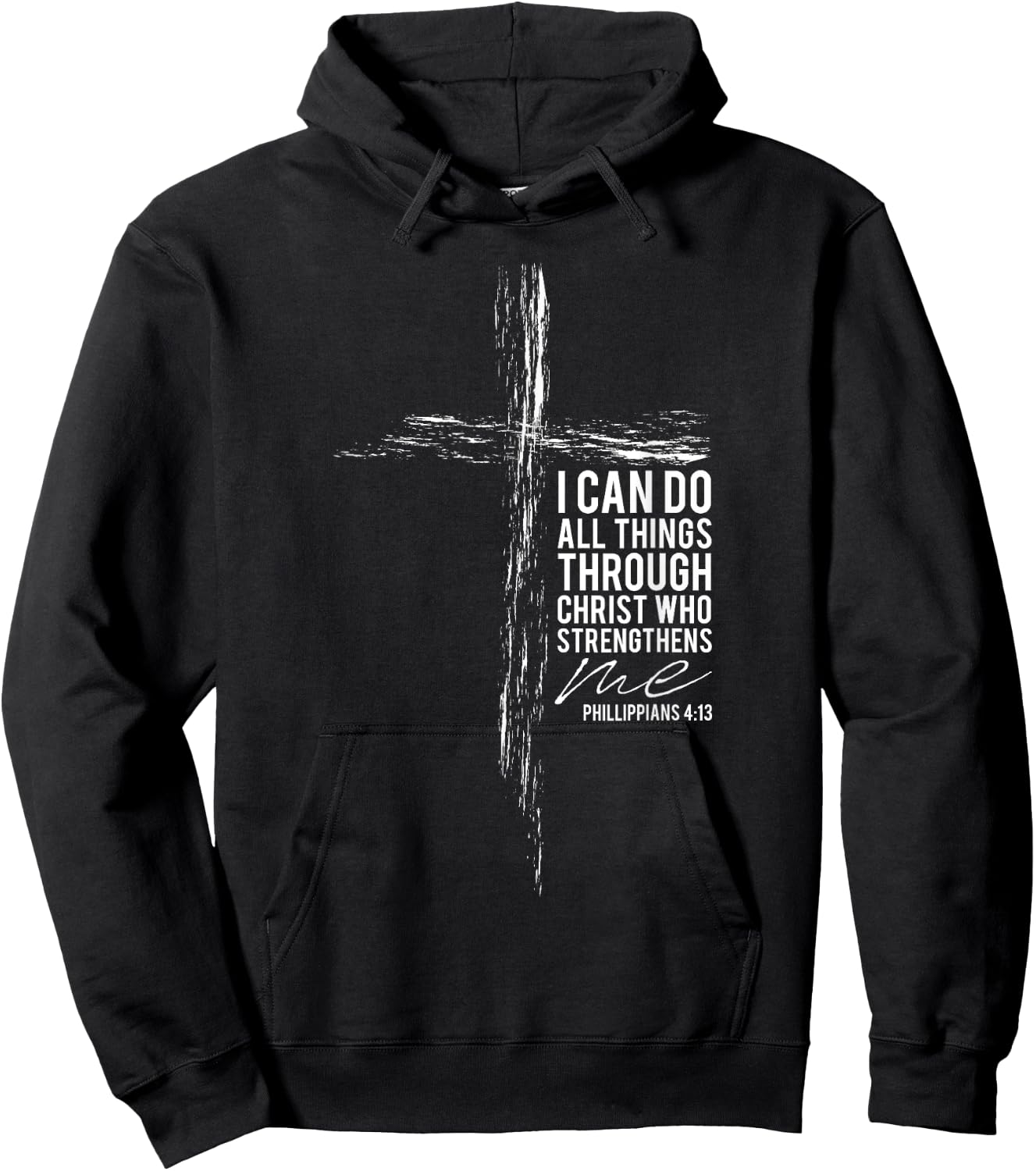 Philippians 4:13 Christian Cross Gifts Men Women Him Her Hoodie - Hoodie | Black