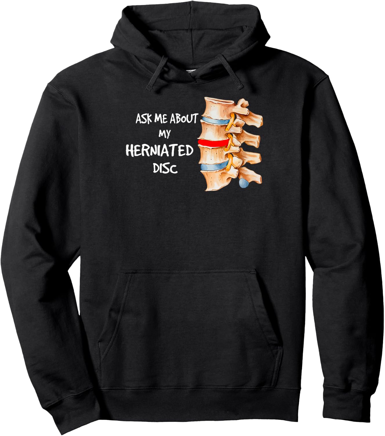Herniated Disc Funny Hoodie - Hoodie | Black