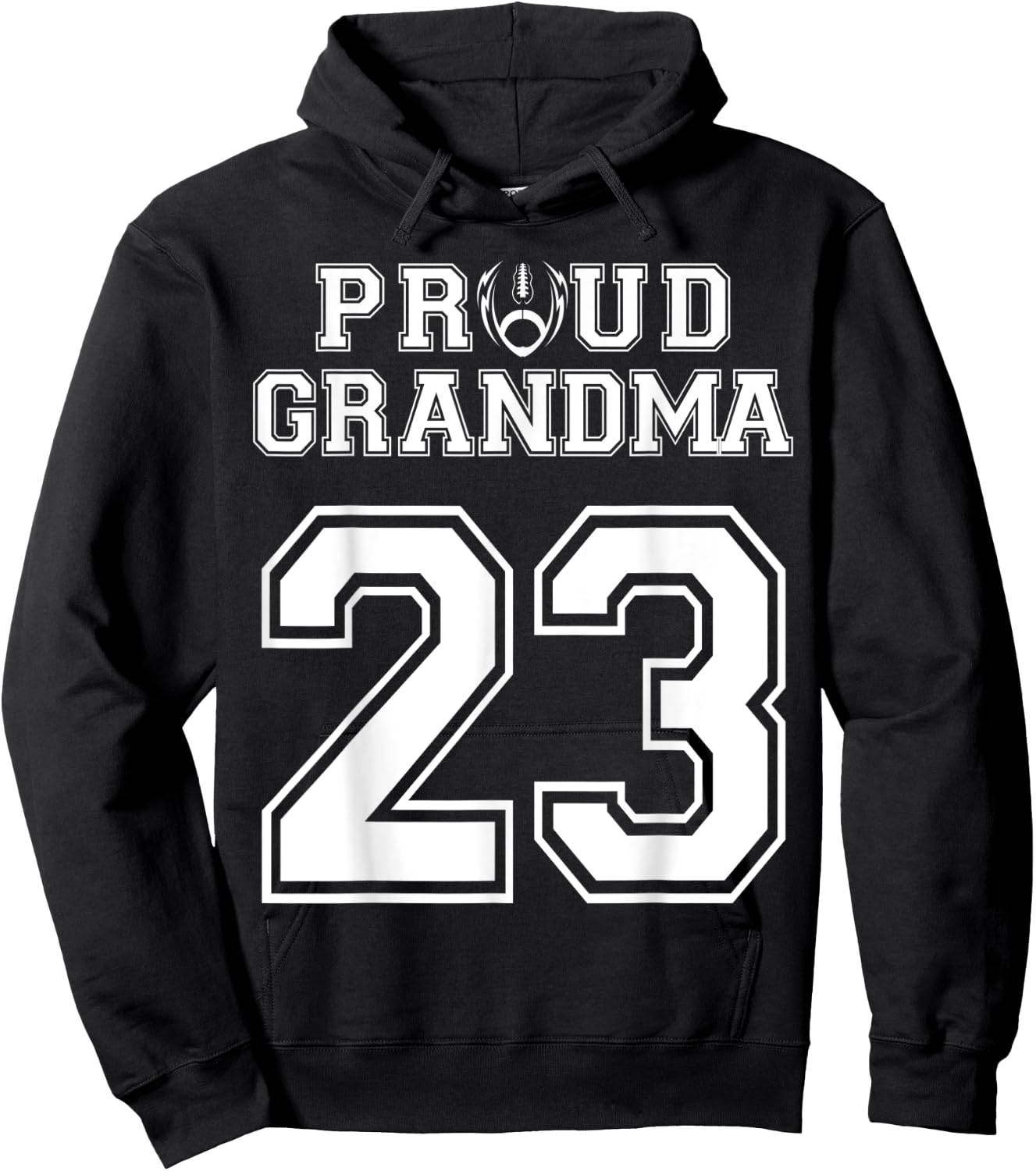 Custom Proud Football Grandma Number 23 Personalized Women Hoodie - Hoodie | Black