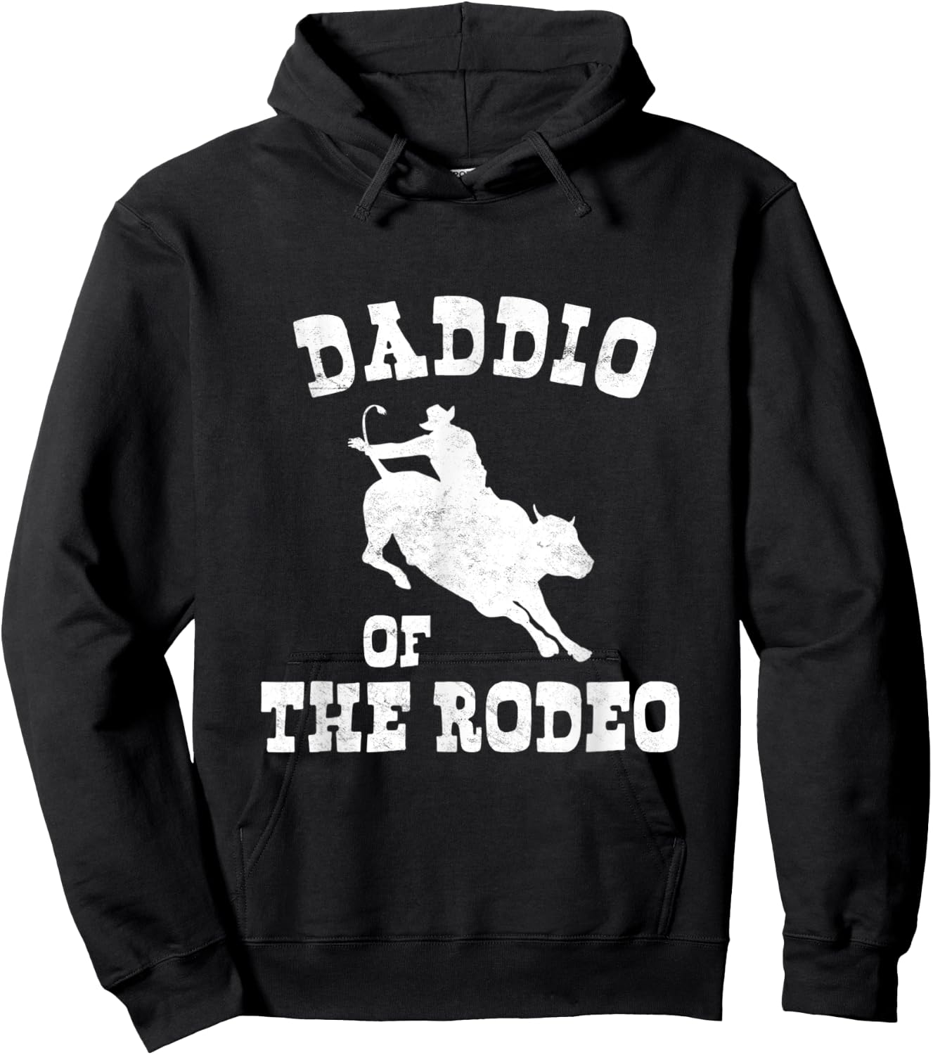 Daddio Of The Rodeo Fathers Day Cowboy Horse Bull Rider Dad Hoodie - Hoodie | Black