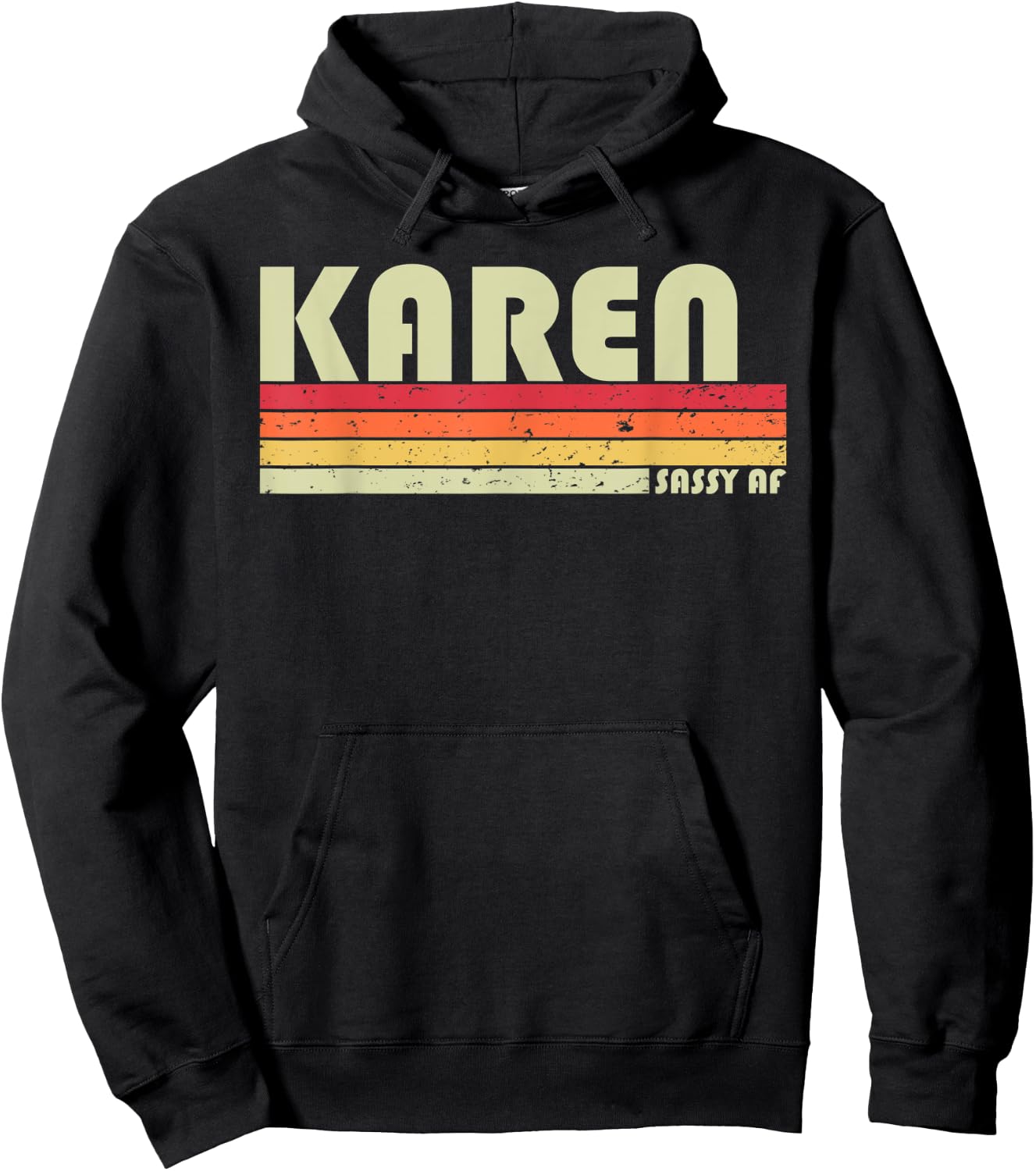 KAREN Gift Name Personalized Retro Vintage 80s 90s Birthday Hoodie - Hoodie | Black