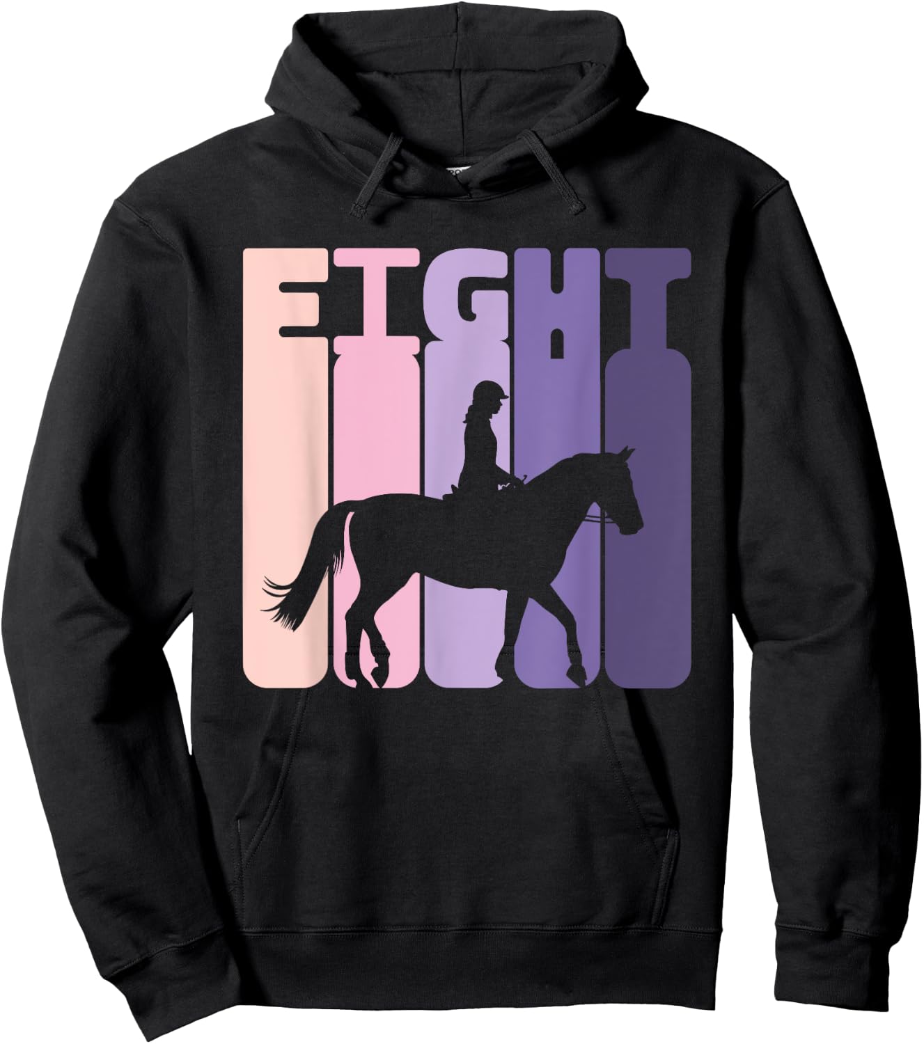 8th Birthday Horse Rider Girl Horse Fan 8 Years Girl Hoodie - Hoodie | Black