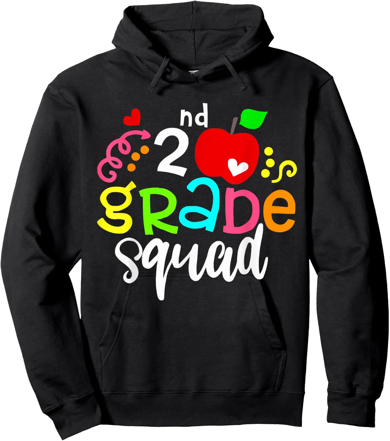 2nd Grade Squad Shirt Funny Second Grade Team Back To School Hoodie - Hoodie | Black