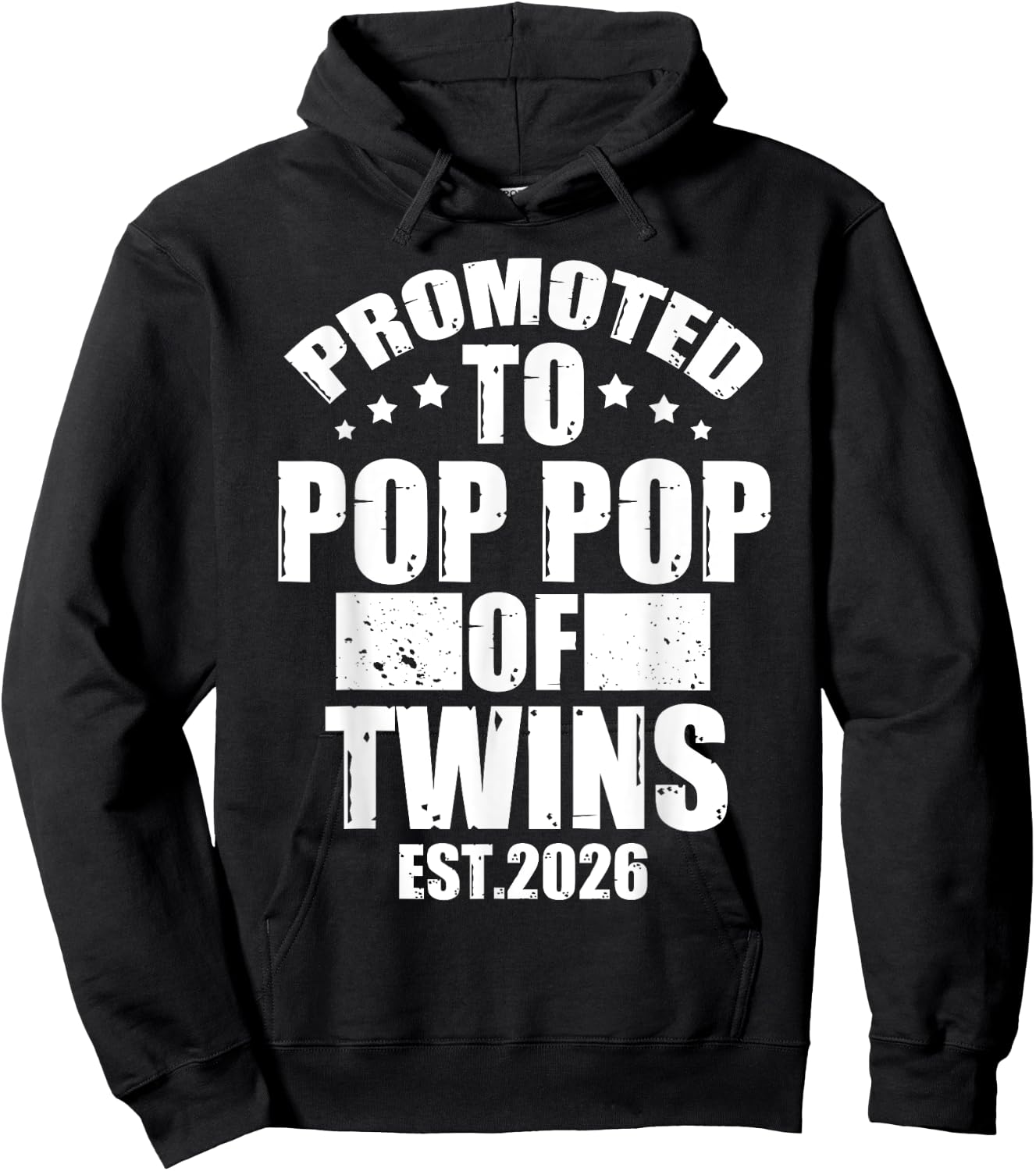 Promoted To POP POP of Twins 2026 Proud Family Announcement Hoodie - Hoodie | Black