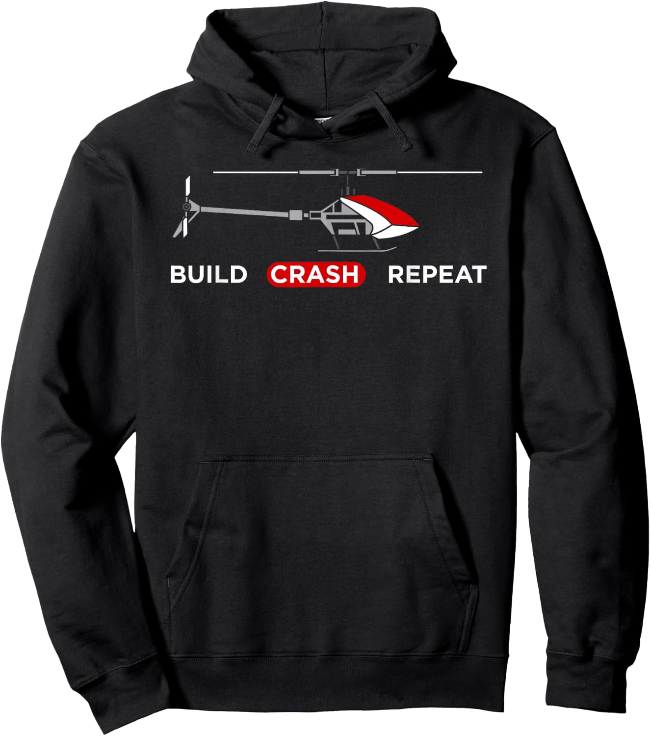 Funny RC Helicopter Design Hoodie - Hoodie | Black