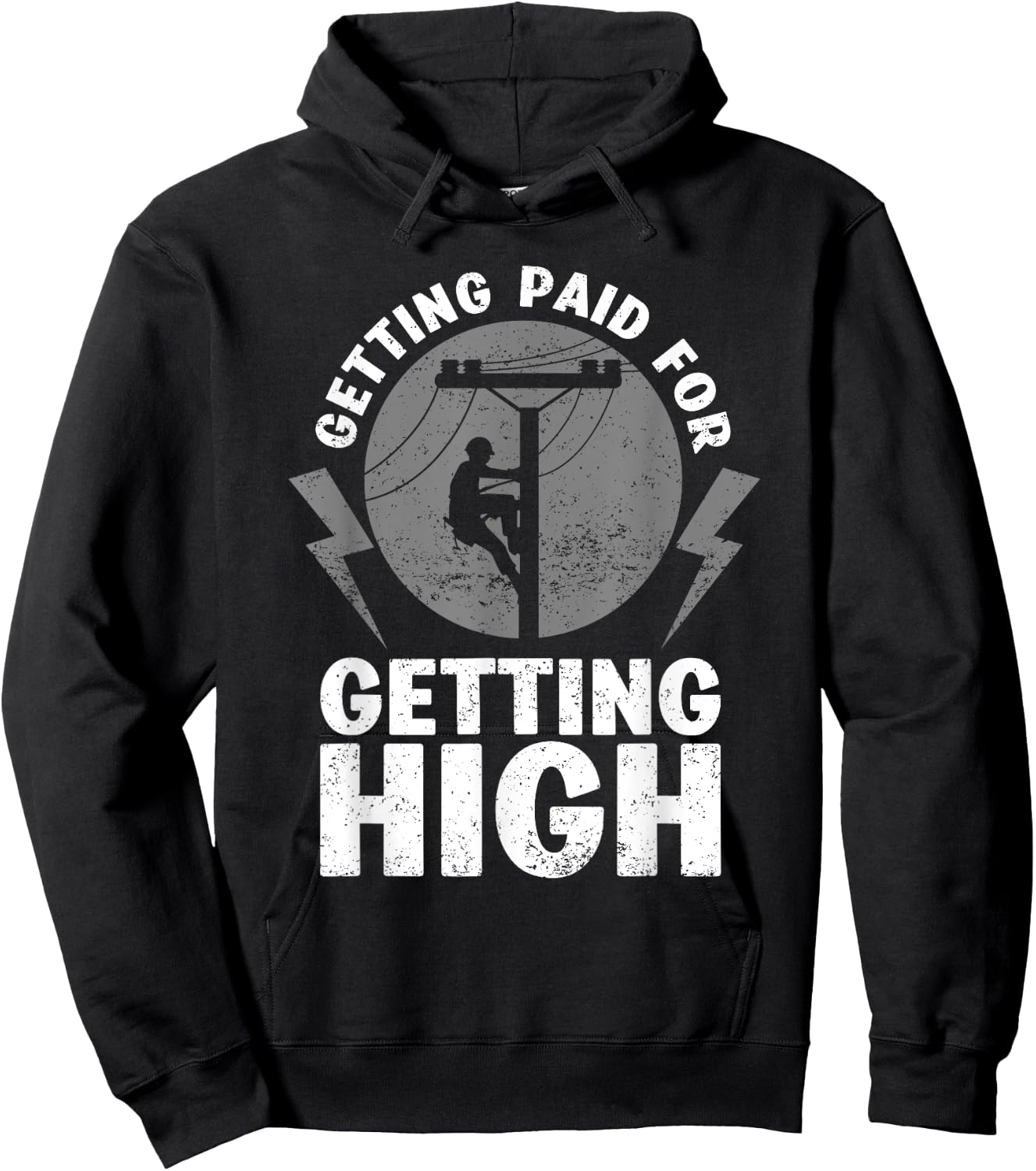Funny Electrician Gift Electrical Power Lineman Men Boys Hoodie - Hoodie | Black
