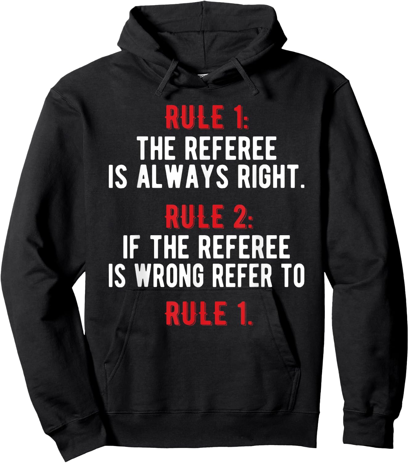 Funny Referee Rules | Ref Umpire Linesman Referee Dad Hoodie - Hoodie | Black