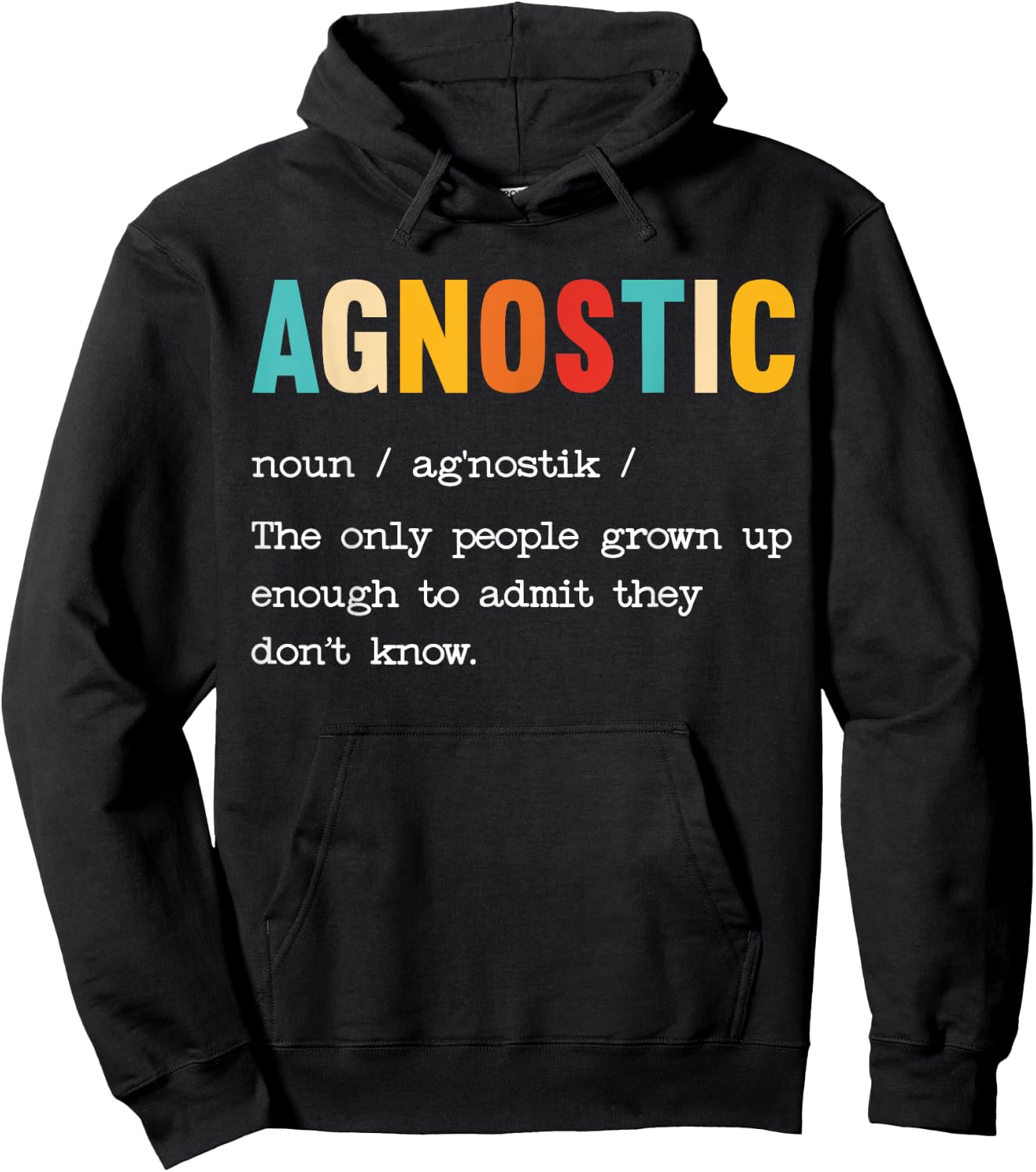 Agnostic Definition Anti-Religion Agnosticism Atheist Hoodie - Hoodie | Black