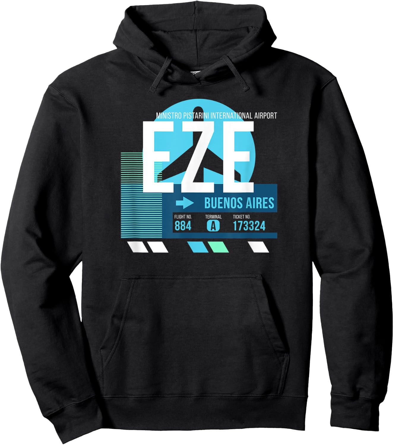 Vintage Buenos Aires Argentina Airport Code Retro Travel Day Hoodie - Hoodie | Black