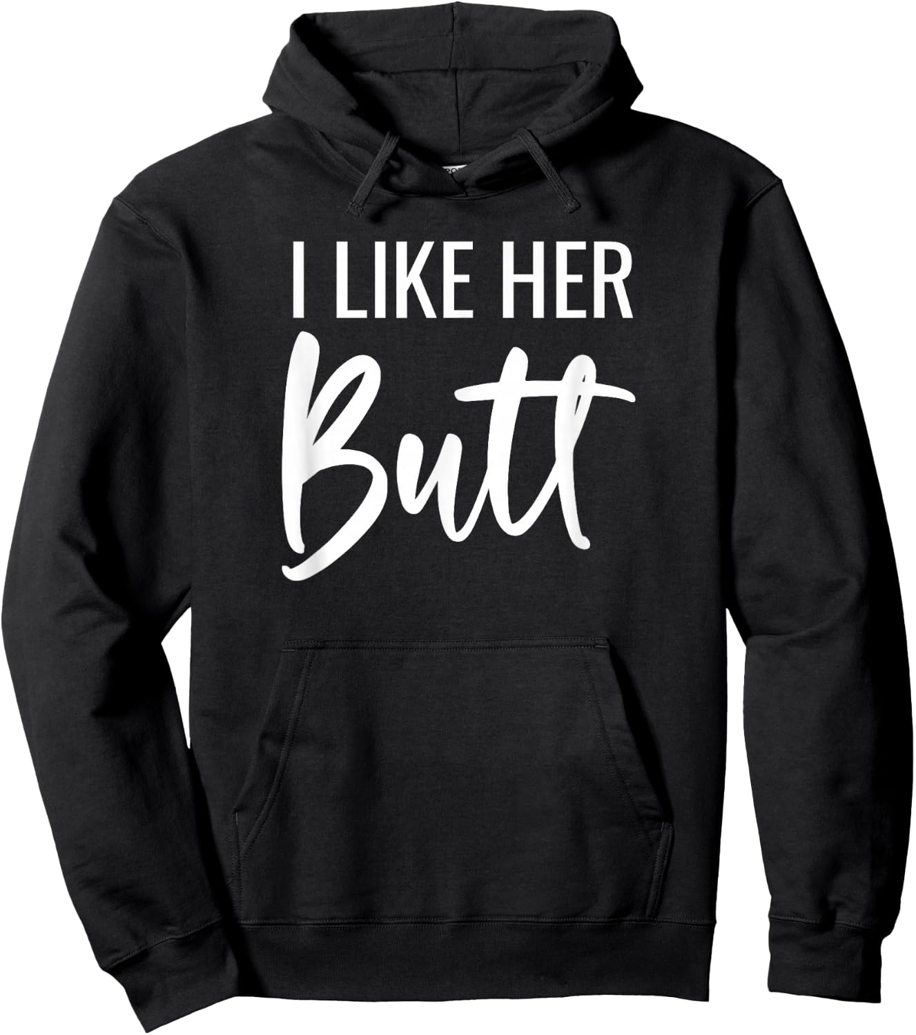 I Like Her Butt I Like His Beard Matching Couples Hoodie - Hoodie | Black