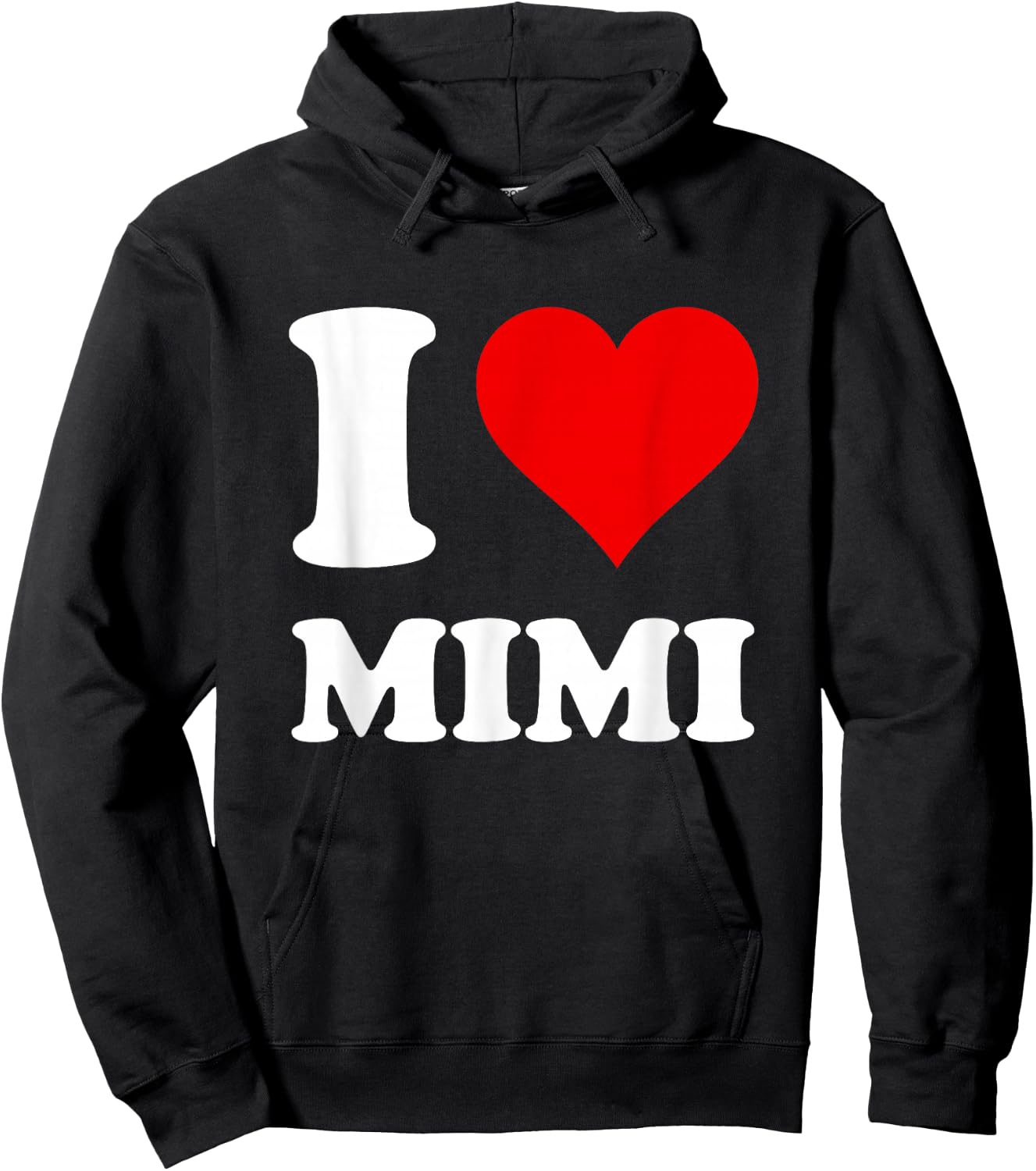 Red Heart I Love Mimi Hoodie - Hoodie | Black