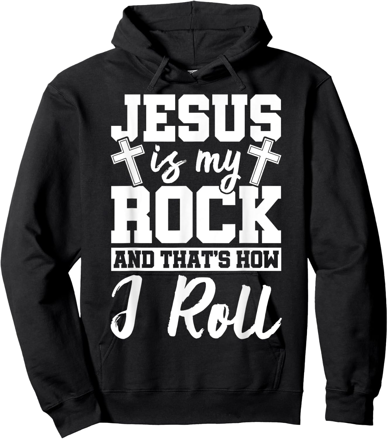 Jesus Is My Rock And That How I Roll Jesus Christian Ideas Hoodie - Hoodie | Black