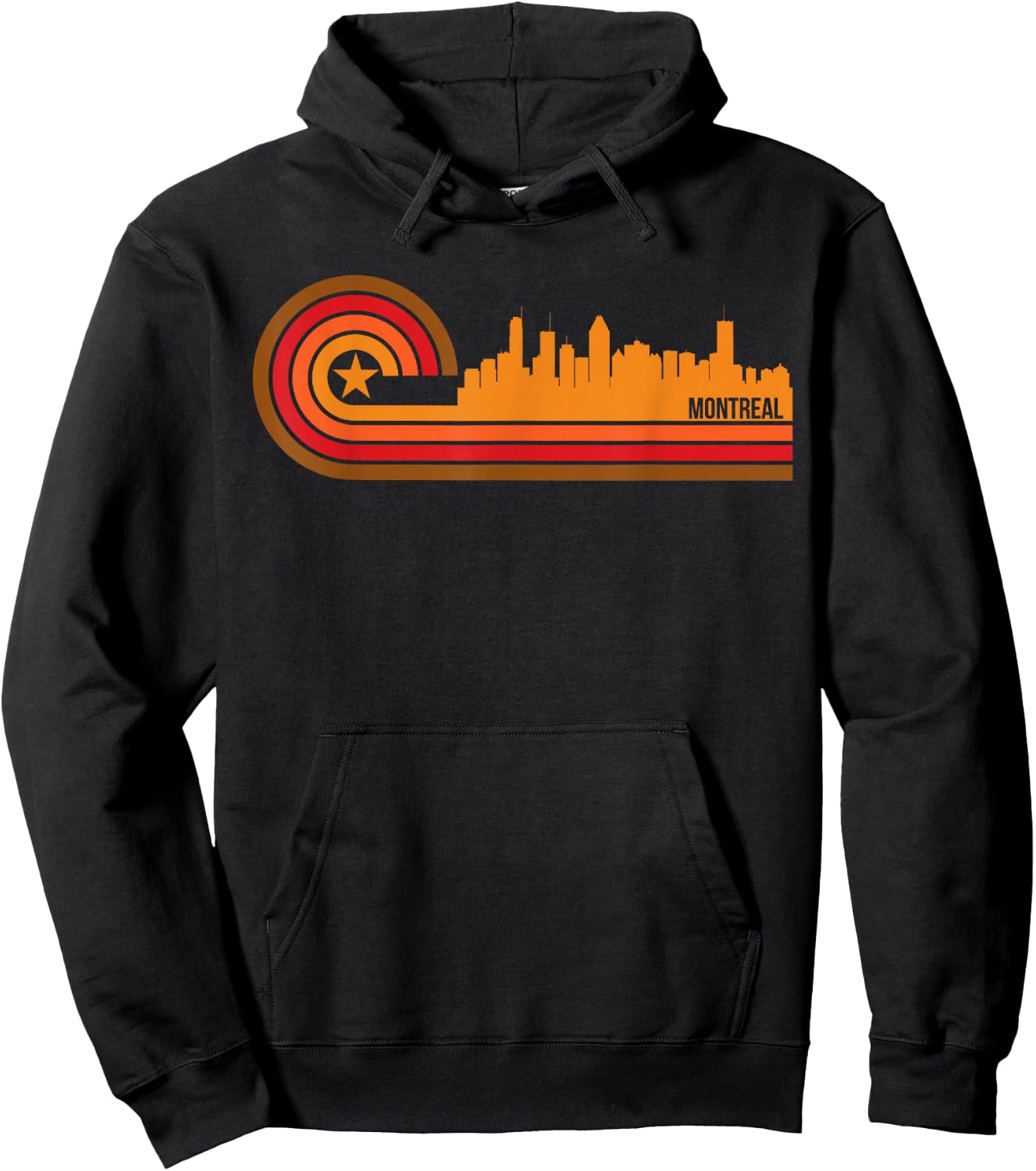 Retro Style Montreal Quebec Canada Skyline Hoodie - Hoodie | Black