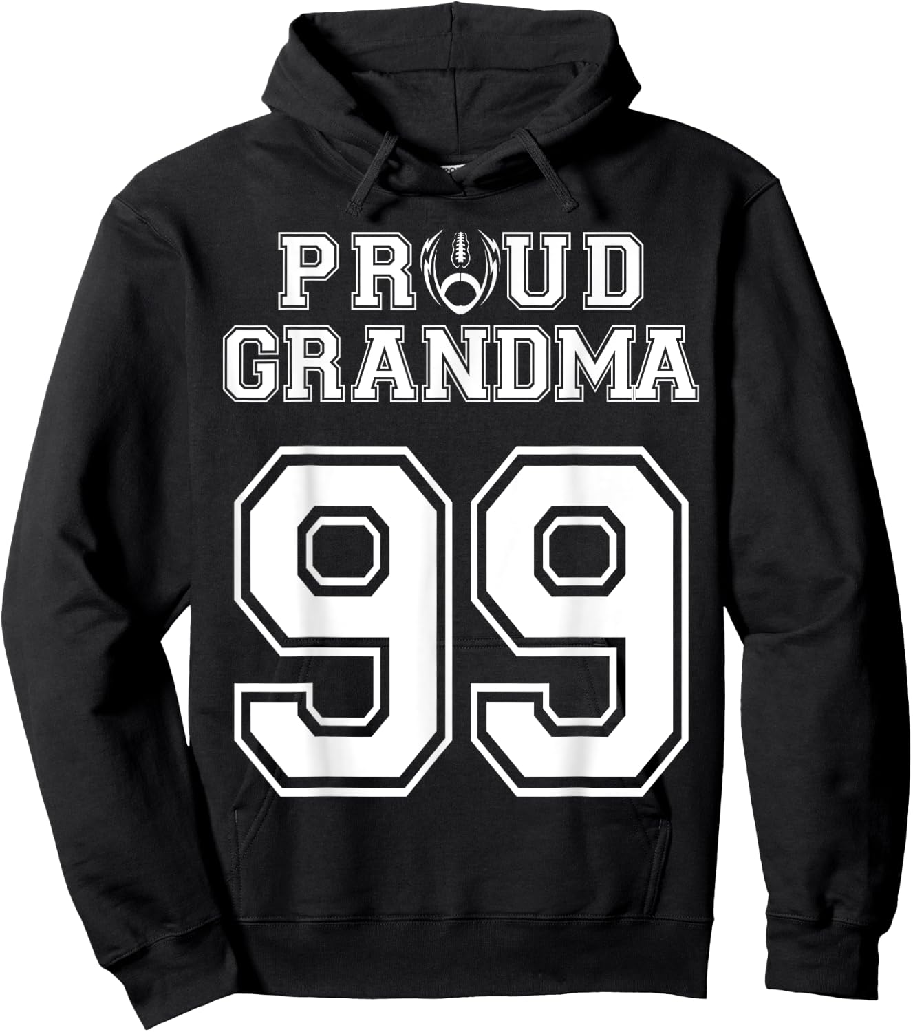 Custom Proud Football Grandma Number 99 Personalized Women Hoodie - Hoodie | Black