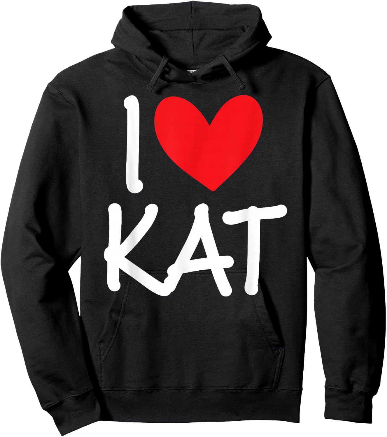 I Love Kat Name Personalized Girl Woman BFF Friend Heart Hoodie - Hoodie | Black