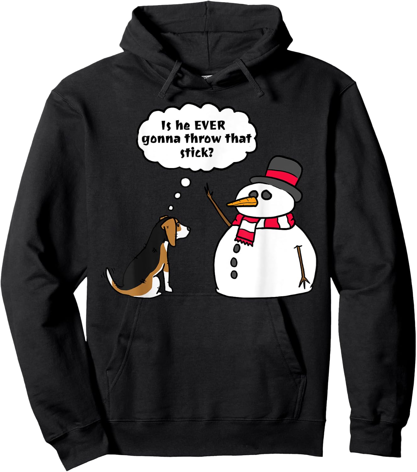 Beagle Snowman Christmas Dog Shirt Hoodie - Hoodie | Black
