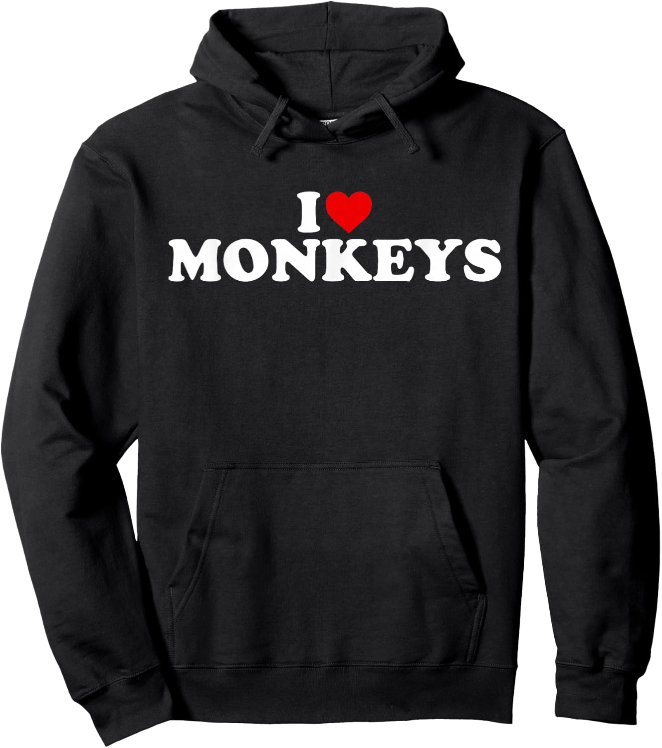 I Love Monkeys - Heart Hoodie - Hoodie | Black