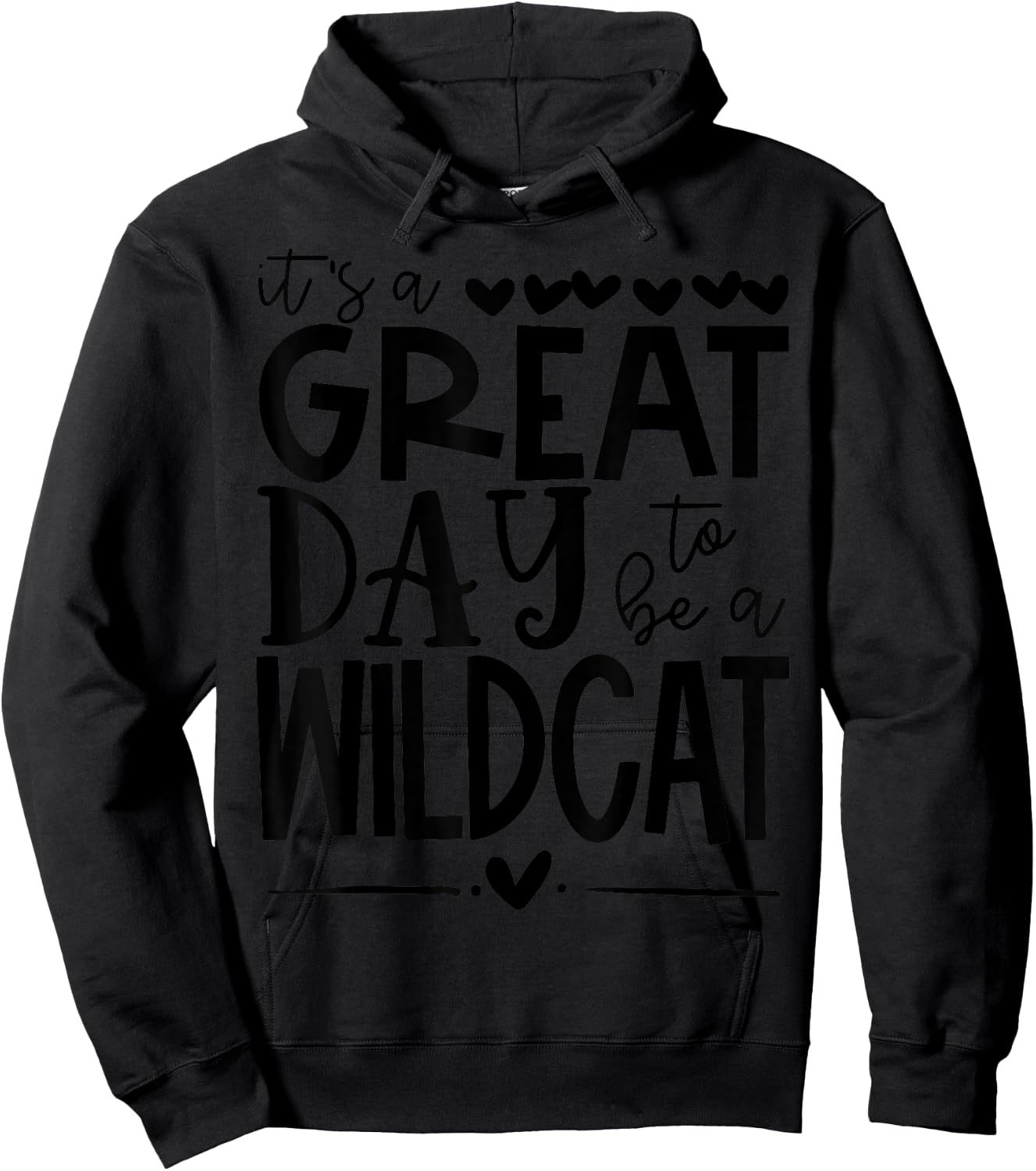 Wildcats School Sports Fan Team Spirit Great Day Women Kids Hoodie - Hoodie | Black