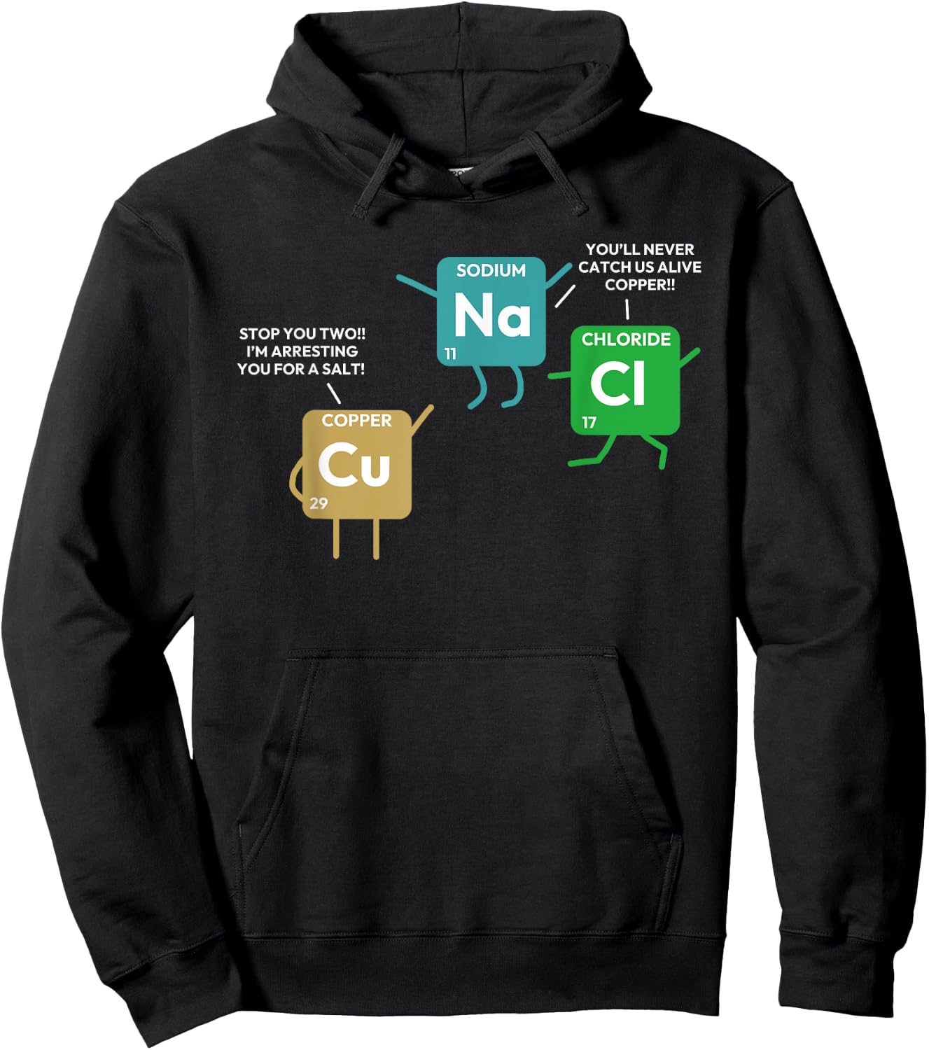 Funny Chemistry Periodic Table Elements Copper Police Hoodie - Hoodie | Black