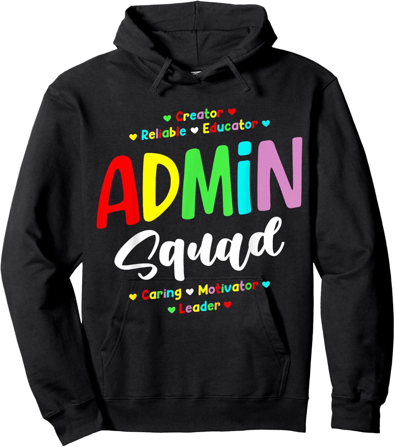 Admin Squad School Admin Assistant Principal Administrator Hoodie - Hoodie | Black
