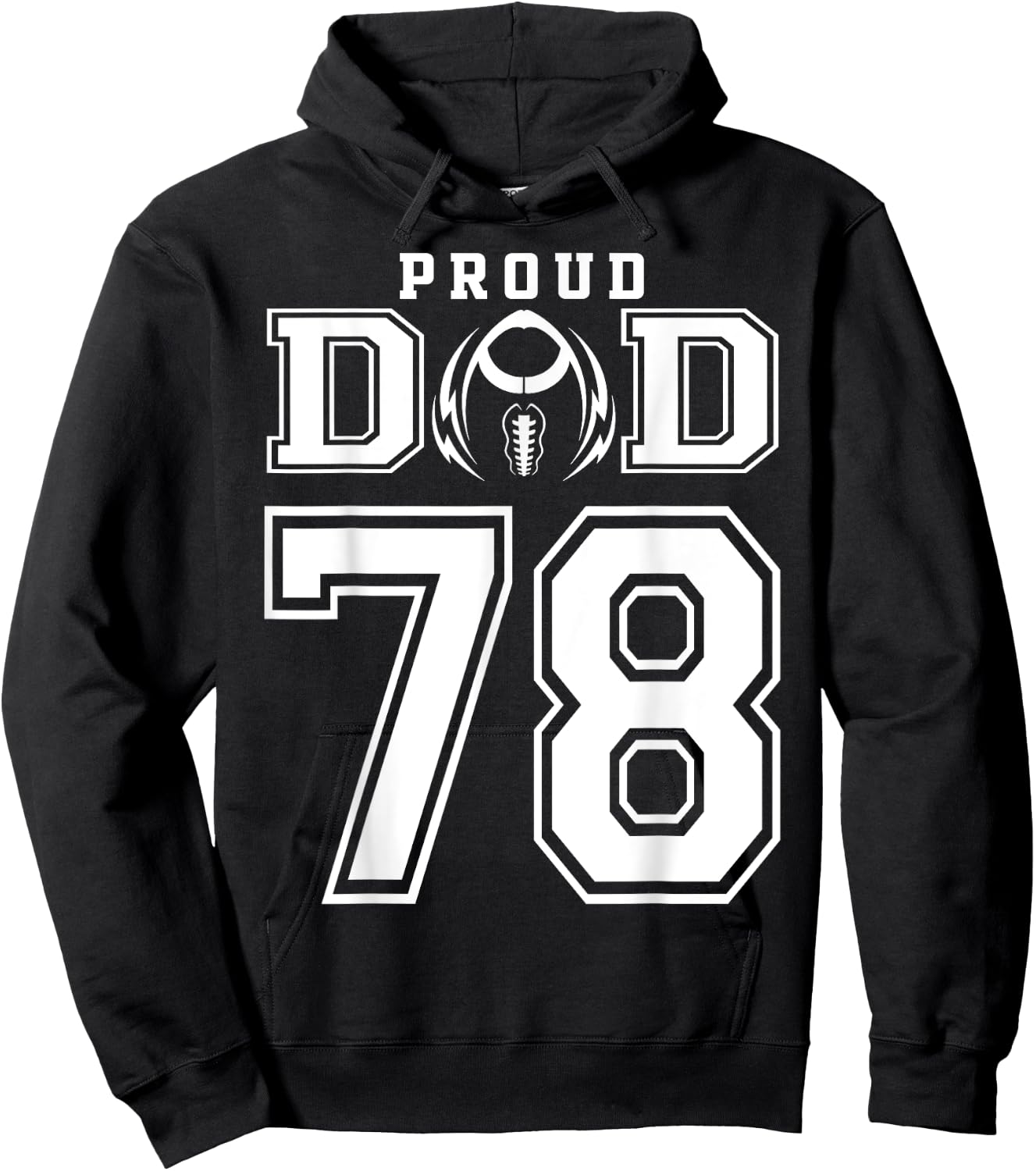 Custom Proud Football Dad Number 78 Personalized Hoodie - Hoodie | Black