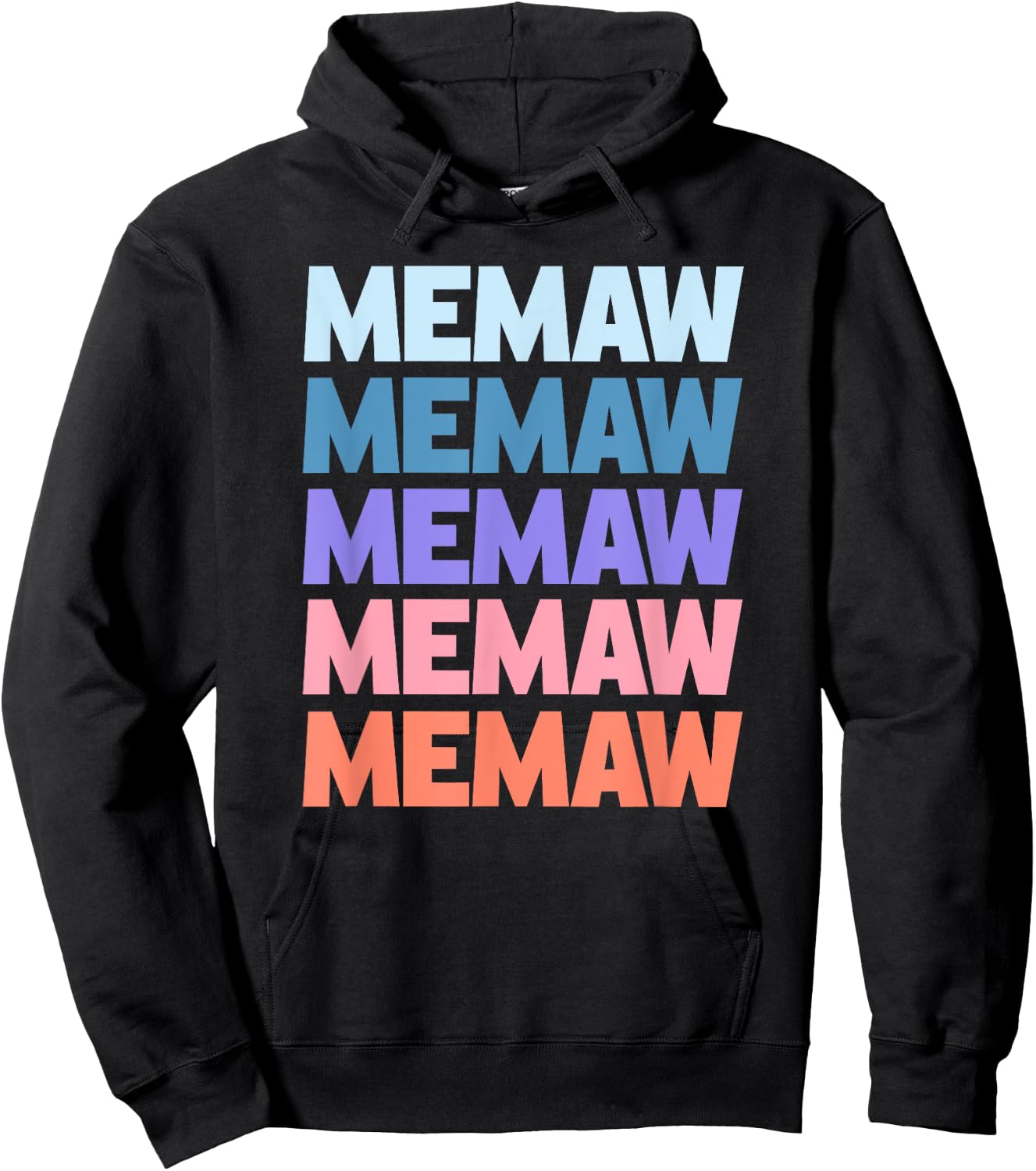 Funny Modern Repeated Text Design Memaw Grandmother Hoodie - Hoodie | Black