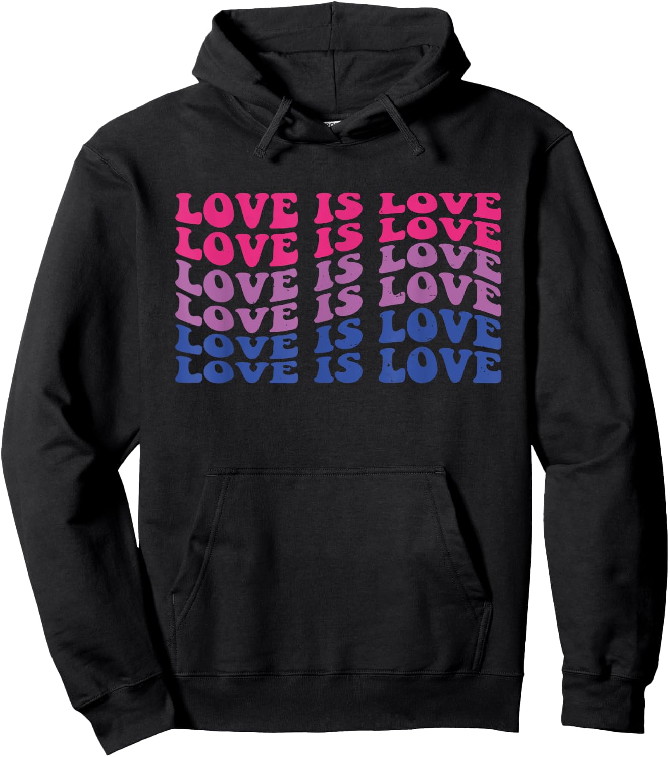 Love Is Love Bi Pride Subtle Bisexual Hoodie - Hoodie | Black