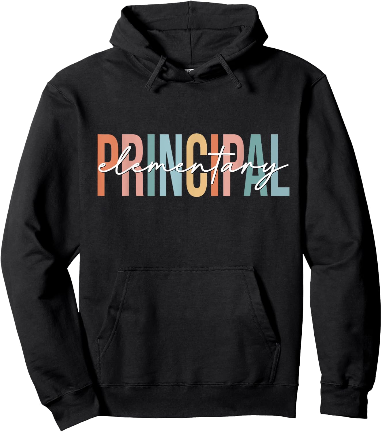 Boho Retro Vintage Elementary Principal Back To School Hoodie - Hoodie | Black