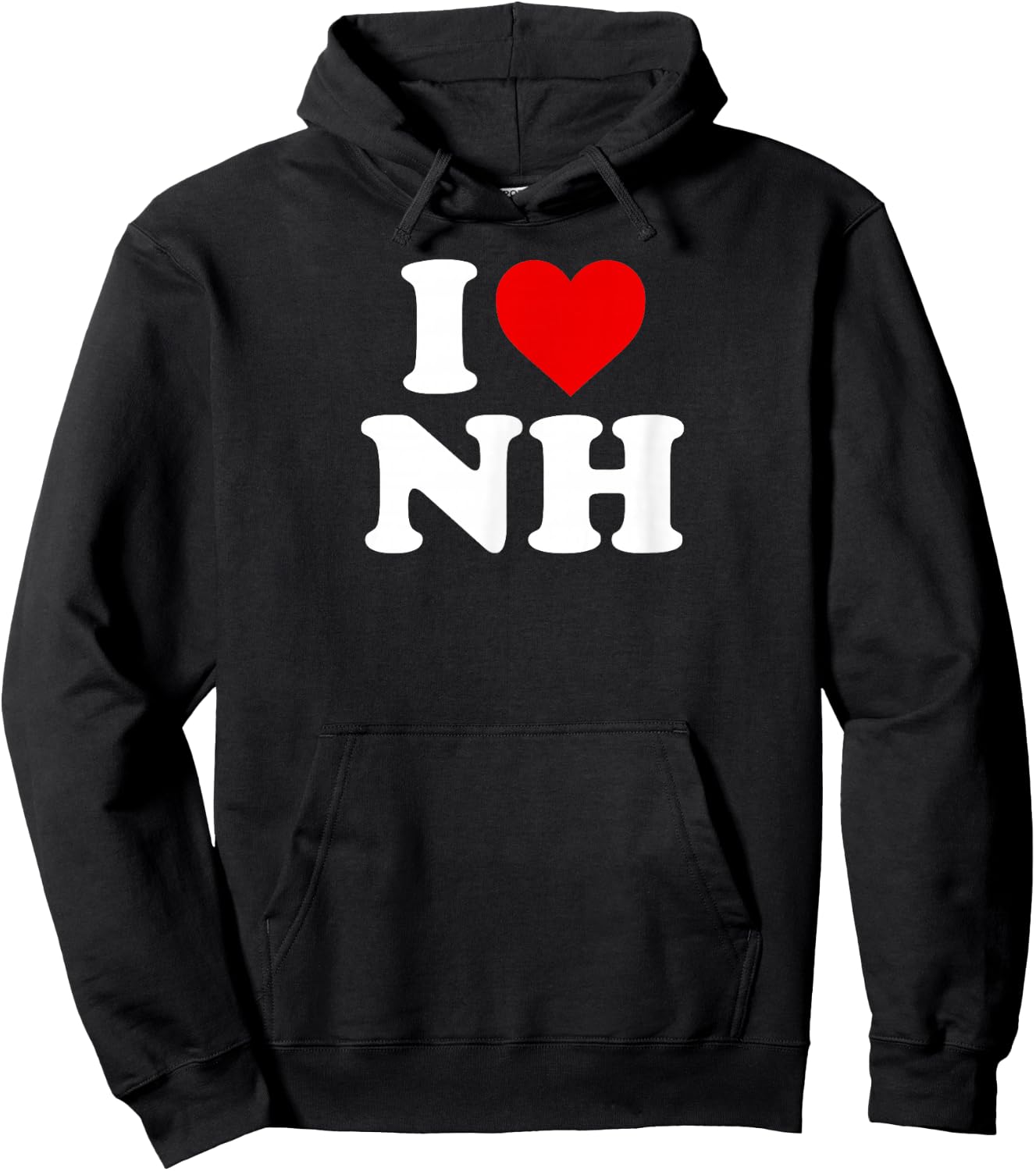 I Love NH Heart New Hampshire Hoodie - Hoodie | Black