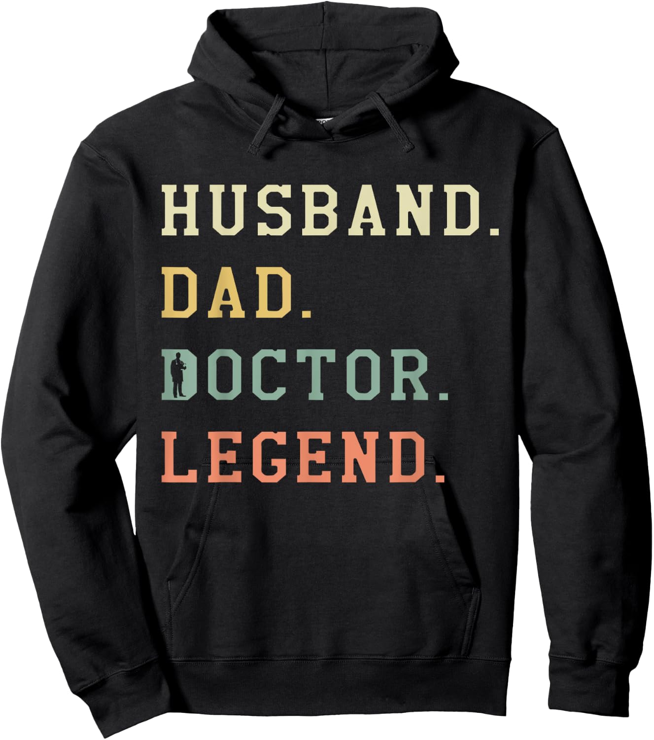Husband Dad Doctor Legend Retro Physician Medical Hoodie - Hoodie | Black