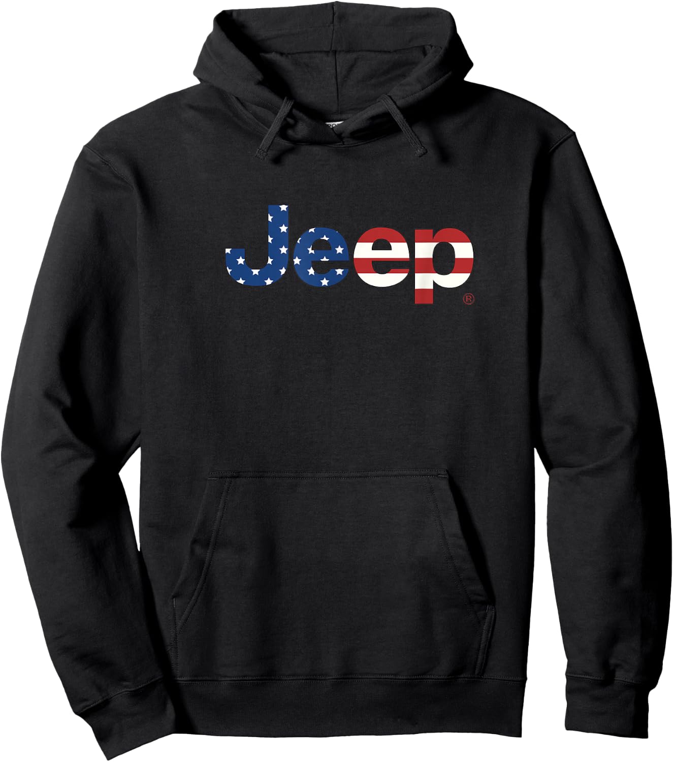 Jeep Flag Wordmark Logo Hoodie - Hoodie | Black