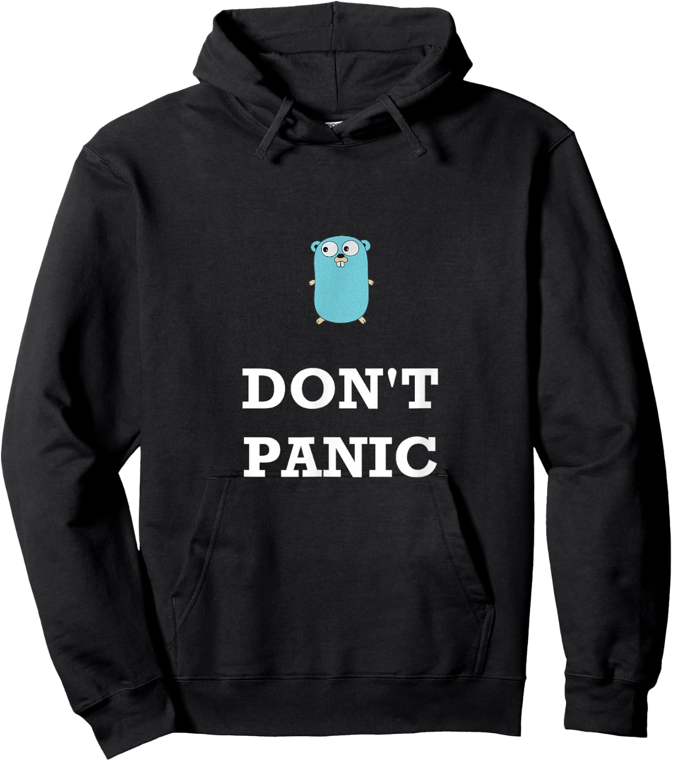 Golang Gopher Programming Humor Don't Panic Coding Developer Hoodie - Hoodie | Black