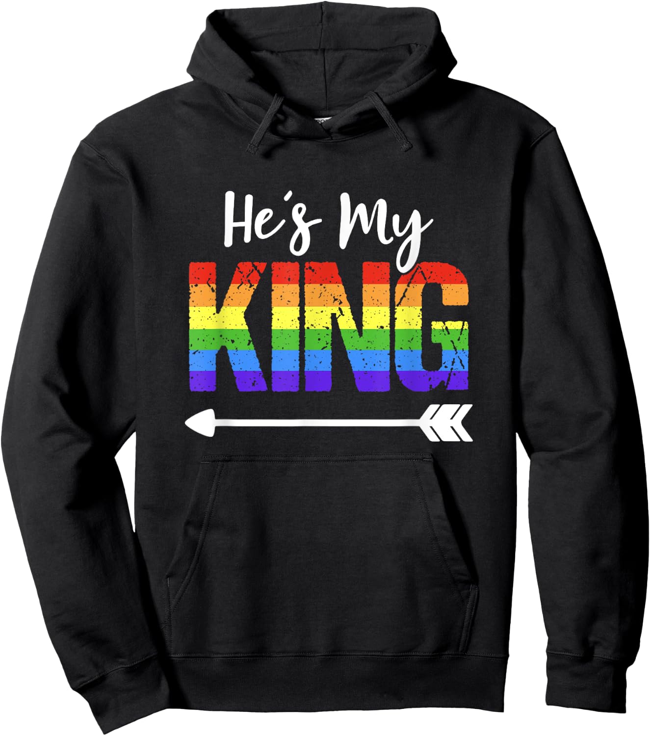 He's My King Matching Gay Couple Outfit Boyfriend Hoodie - Hoodie | Black