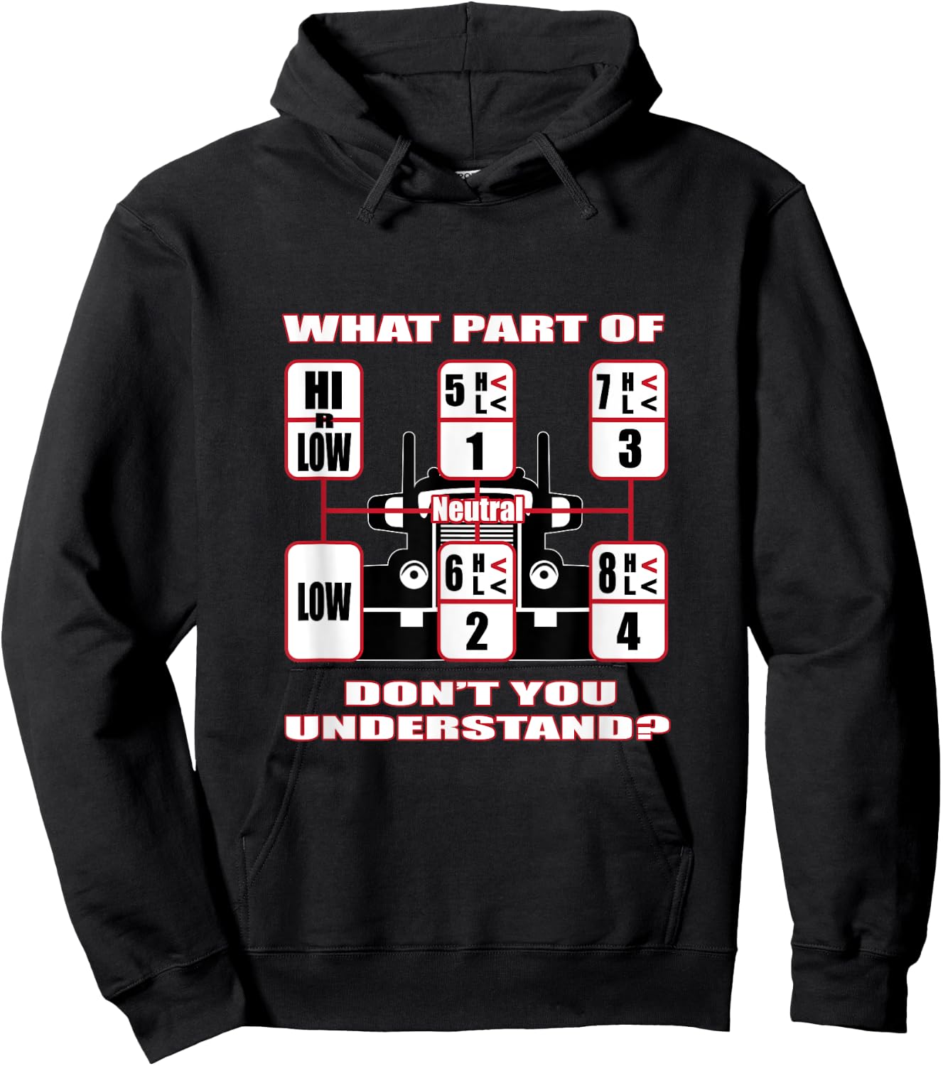 Funny Trucker Manual Transmission Shifting Hoodie - Hoodie | Black