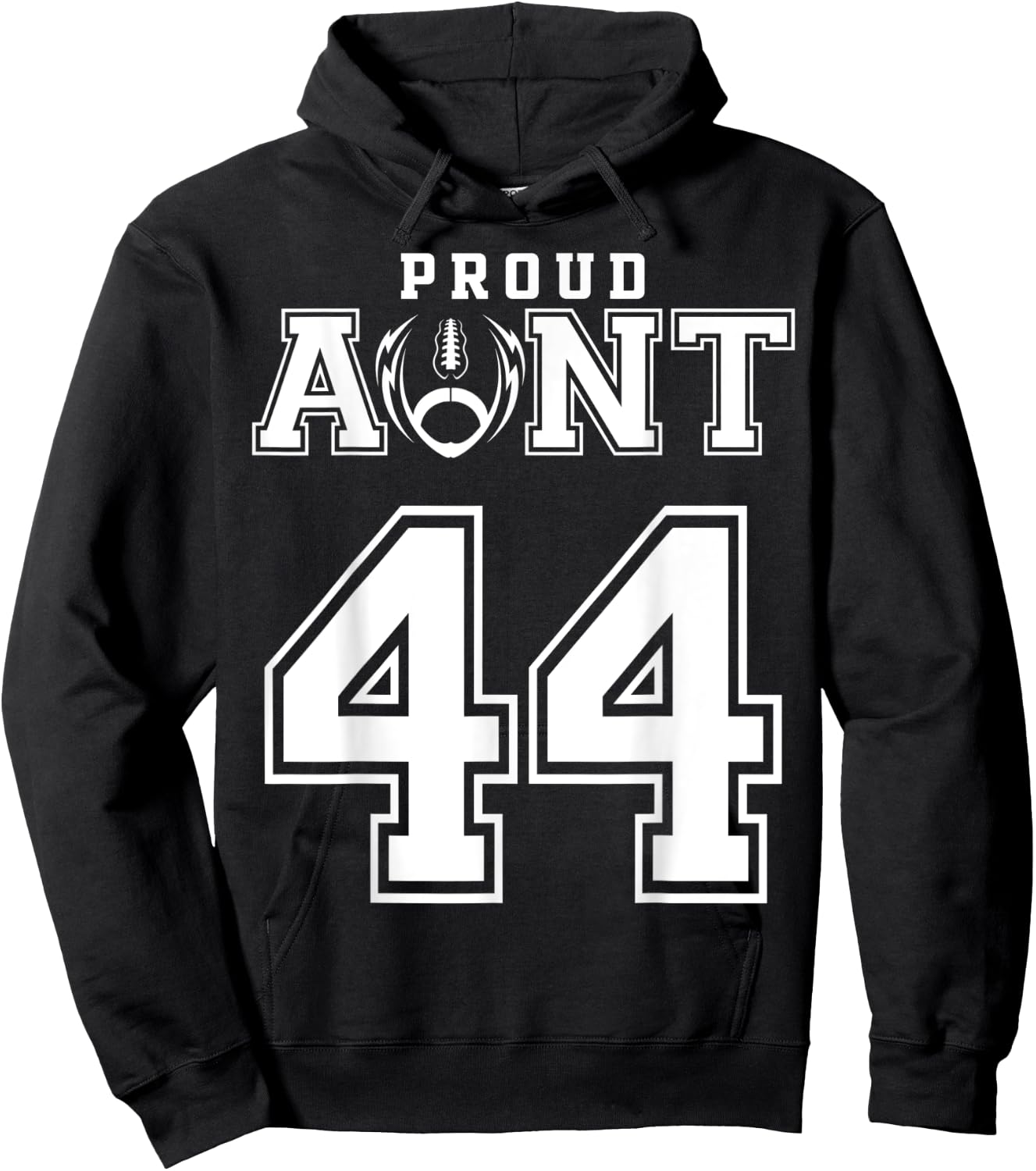 Custom Proud Football Aunt Number 44 Personalized Hoodie - Hoodie | Black