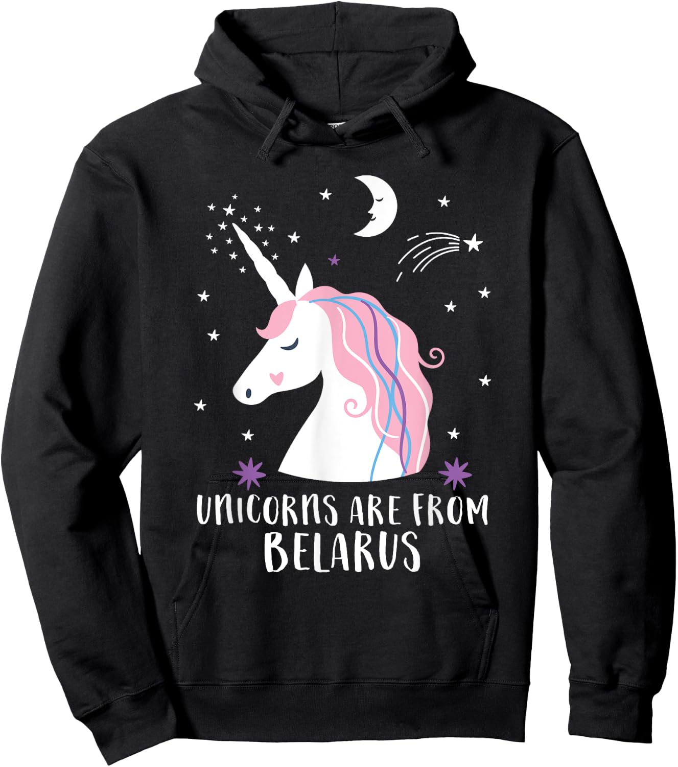 Unicorns Are From Belarus Funny Home Country Pride Hoodie - Hoodie | Black