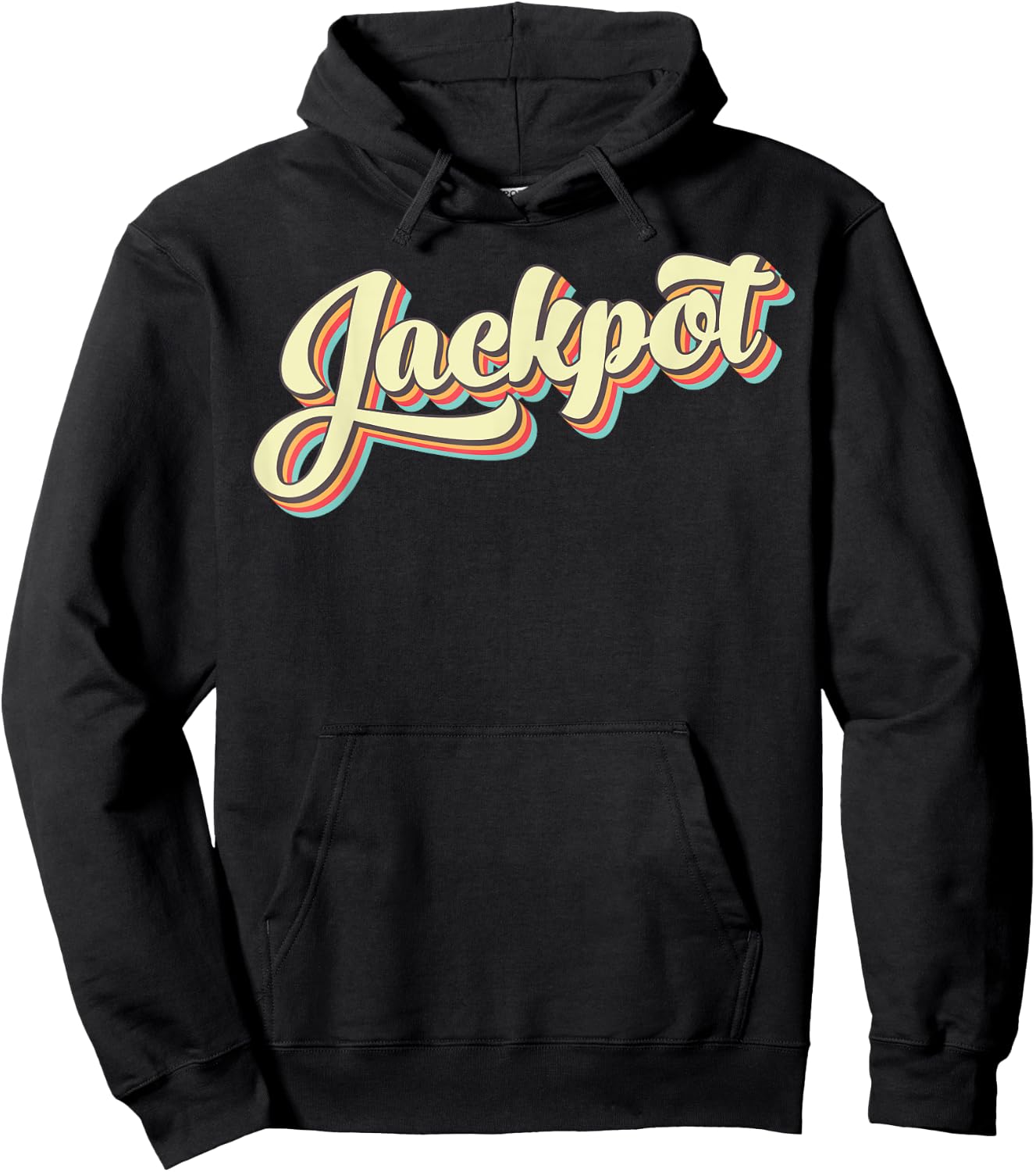 Jackpot Retro Art Baseball Font Vintage Hoodie - Hoodie | Black