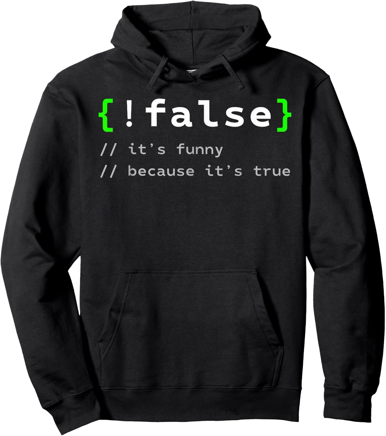 ! False - Funny Coding Programmer Gift Computer Programming Hoodie - Hoodie | Black