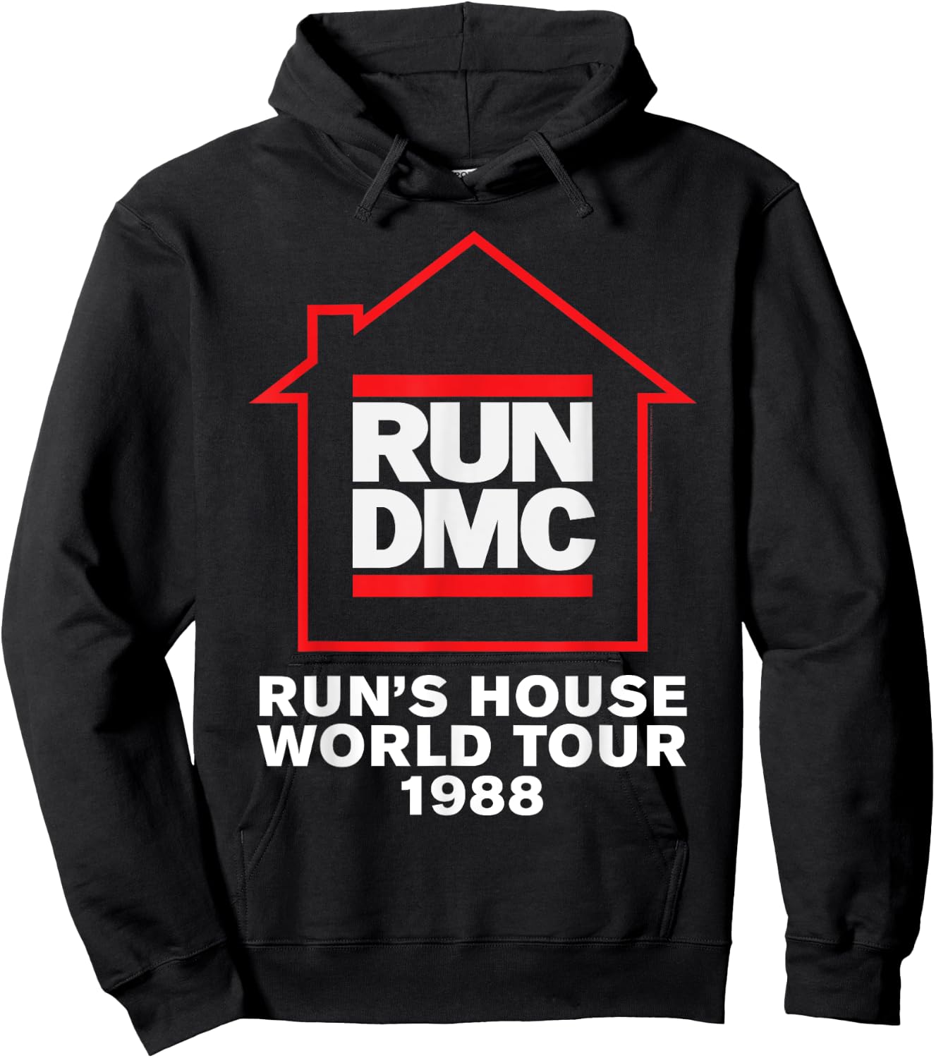 Run DMC Official Run's House World Tour 1988 Hoodie - Hoodie | Black