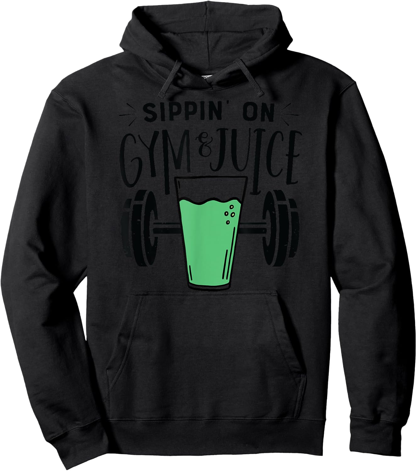 Sippin' On Gym & Juice Shirt Women Vegan Lifting Hoodie - Hoodie | Black
