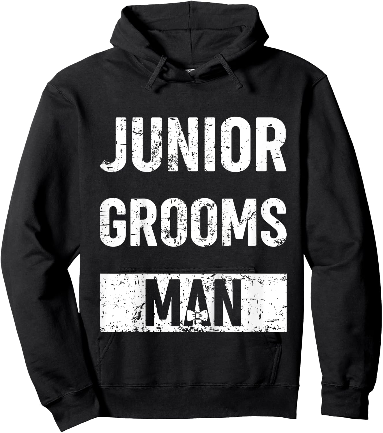 Kids Junior Groomsman Wedding Groom Gift Cute Little Party Man Hoodie - Hoodie | Black