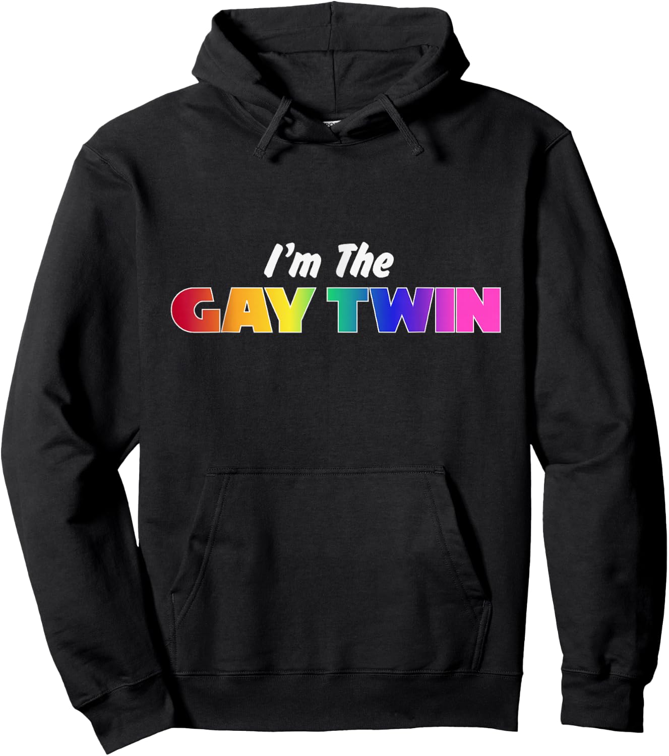 I'm the Gay Twin Rainbow Pride LGBT Family Funny Hoodie - Hoodie | Black