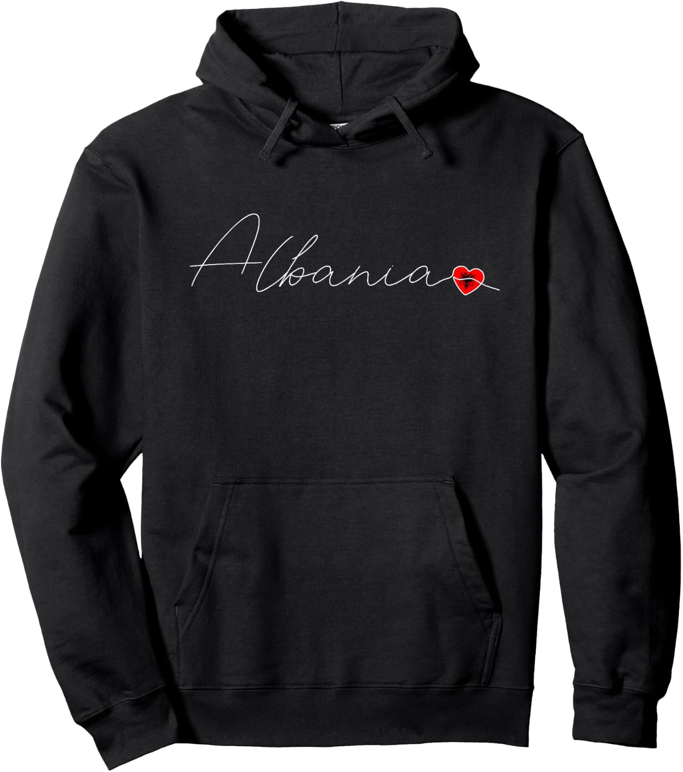 Shqipëria Love Albanian Flag and Heart on Albania Hoodie - Hoodie | Black