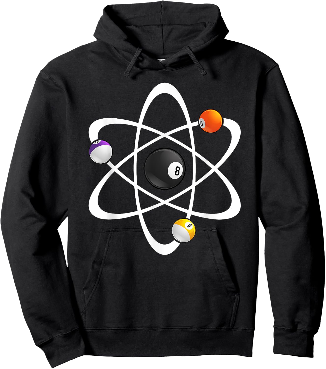 Funny Billiard Designs Women Science Lover Atom Ball Hoodie - Hoodie | Black