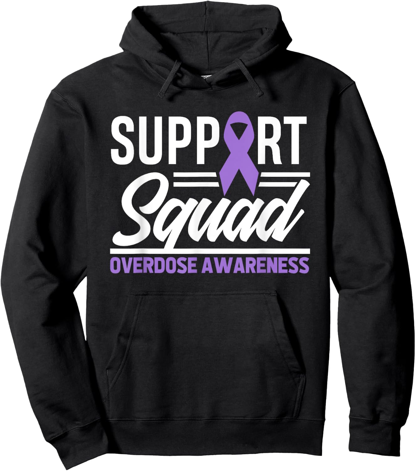 End Overdose Support Squad Overdose Awareness Hoodie - Hoodie | Black